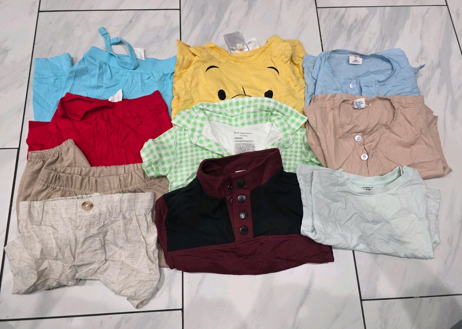Baby Clothes 6-9 Months Lot Of 10, 4 Bottoms, 4 Tops, Winnie Pooh Bodysiut