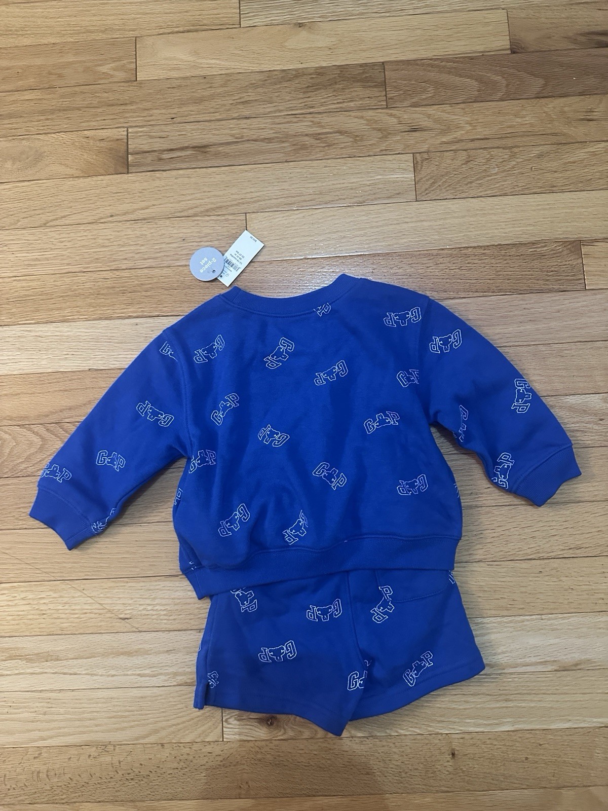 Baby Gap 12-18 Months Blue Logo Sweatshirt Shorts Set 2 Piece NWT New Summer
