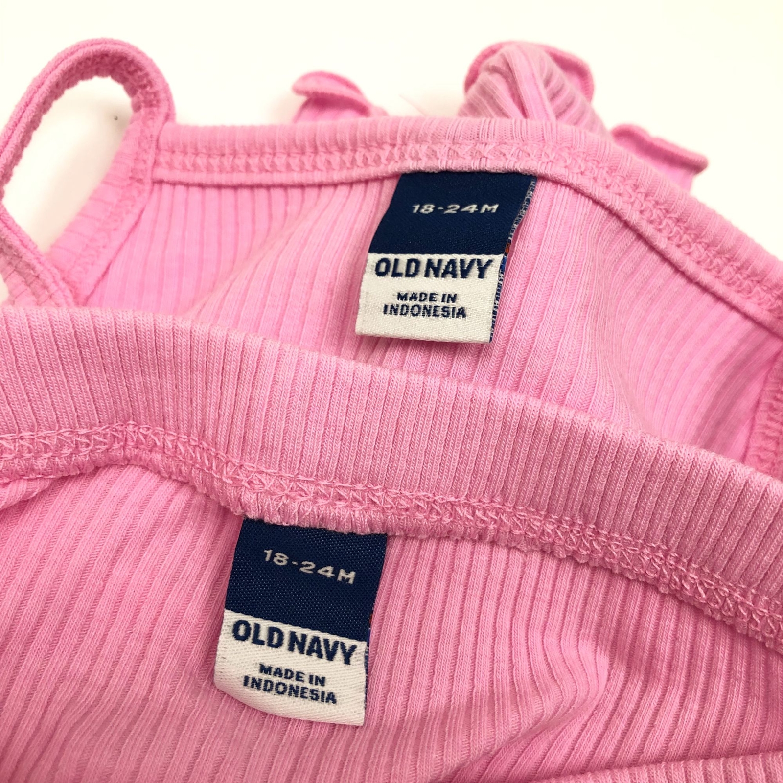 NEW Old Navy Baby Girl 18-24 Months Rib Knit Pink Tank Top Bloomers Outfit Set