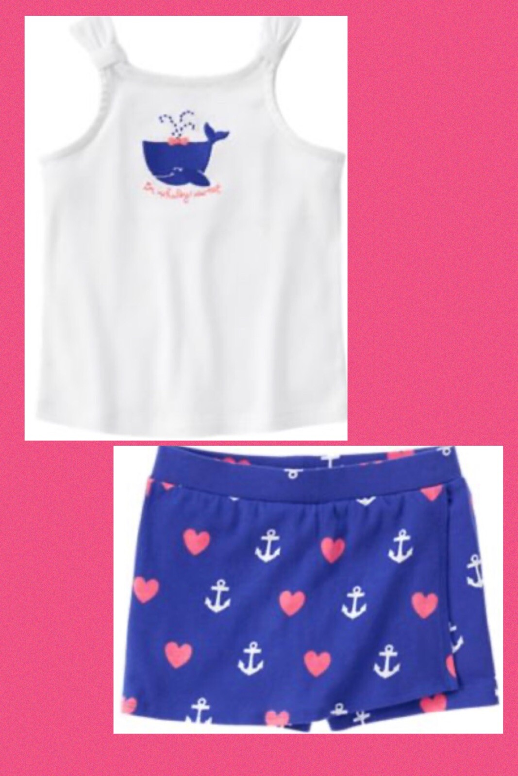 NWT Girls 4T Gymboree “Hop ‘n Roll” Cotton BLUE WHALEY SWEET TOP & ANCHOR SKORT