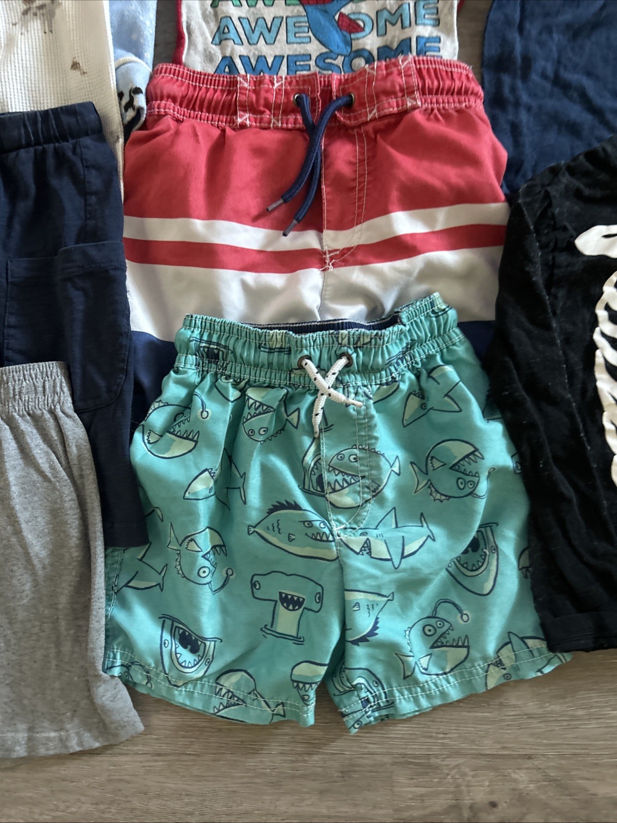 Toddler Boys Clothing Lot, Size 3T, 11 Items, 2 Swim Trunks, Place, Carter’s