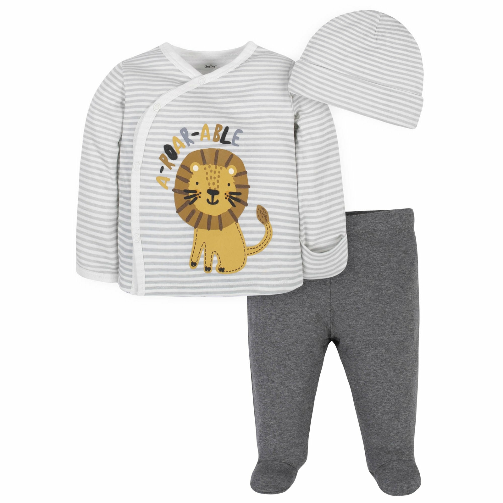 Gerber Baby Boy’s 3 Piece Organic Cotton Take Me Home Set Various Sizes Lion