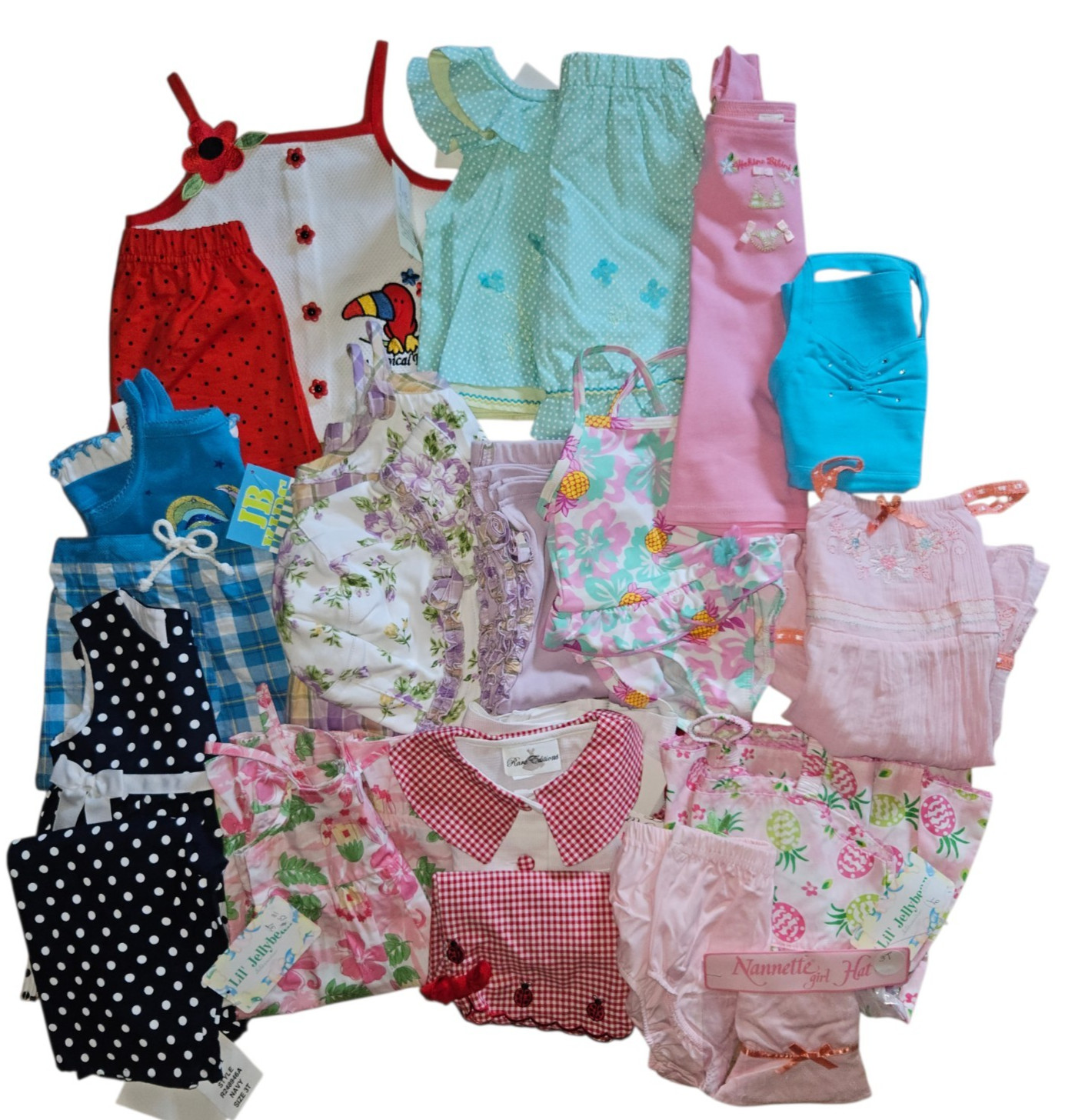 Toddler Girl’s Summer Clothes 23 Piece Lot Y2K Early 2000s Outfits New With Tags