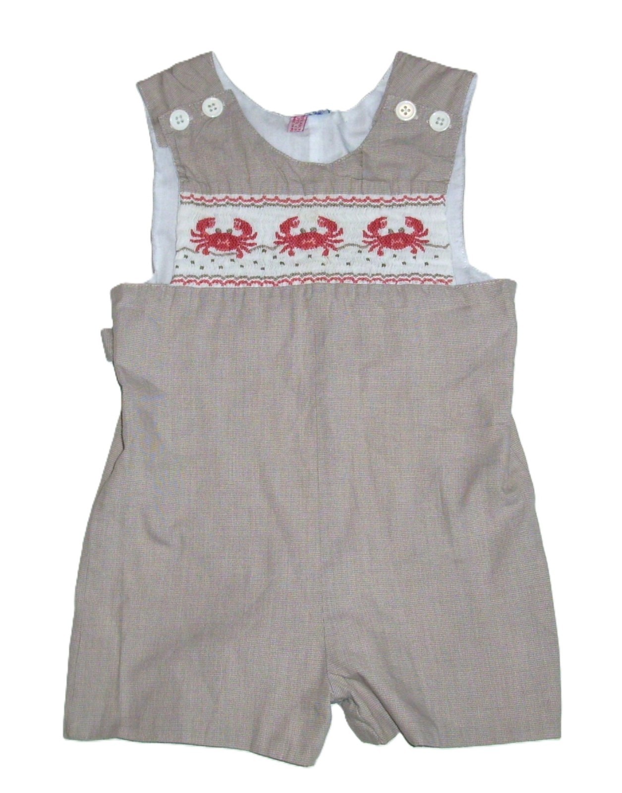 VTG Orient Express Crab Smocked Shortall 24 Month Boys Outfit Jon Jon