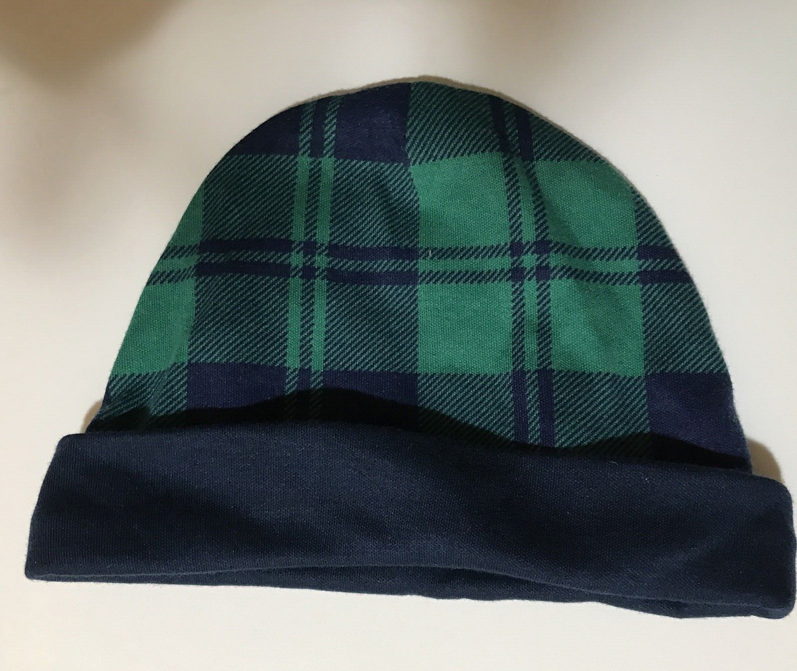 Lullaby Lane 2 Piece Green/Blue Plaid Romper & Hat Set- Sizes 0-3m NEW