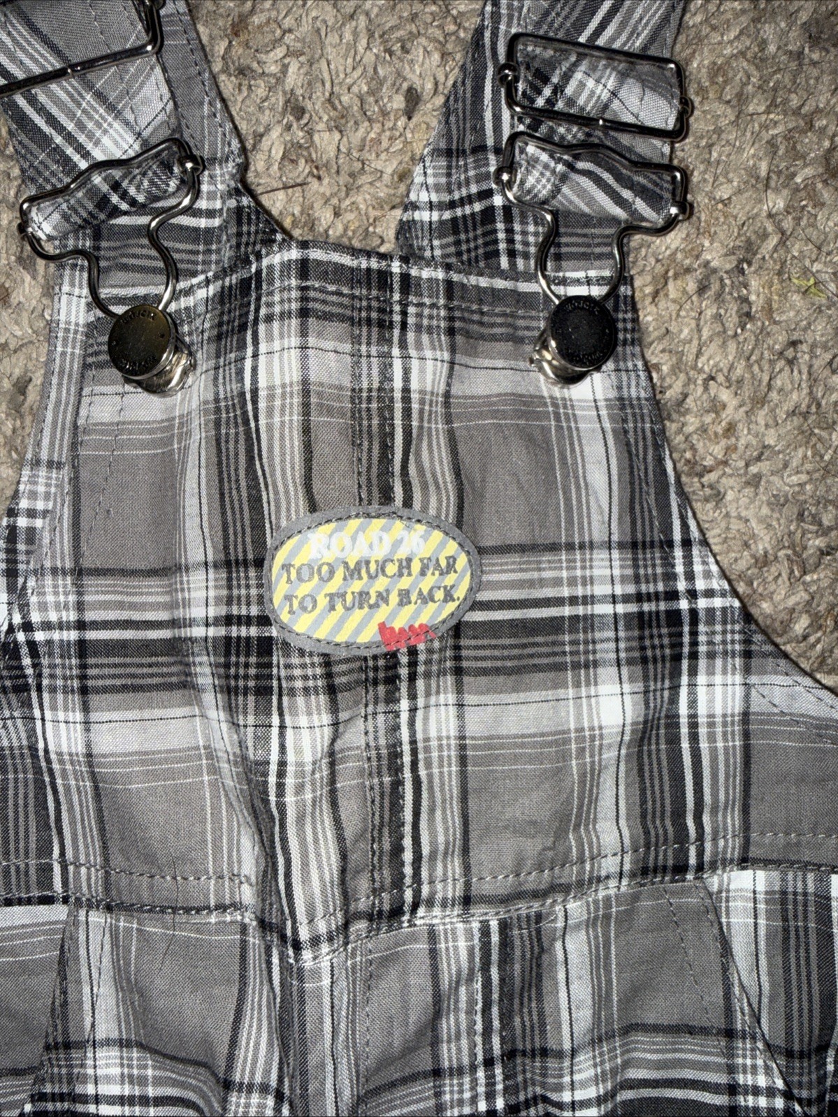 Wójcik Boys Gray Plaid Short Overalls Romper Construction Truck NWT Size 86/24M