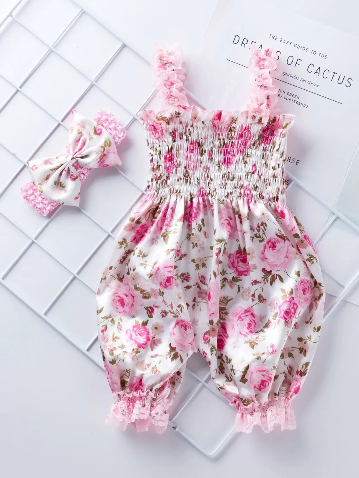 Baby Girl Floral & Lace Romper & Headband New Select size/color SEE SIZE CHART