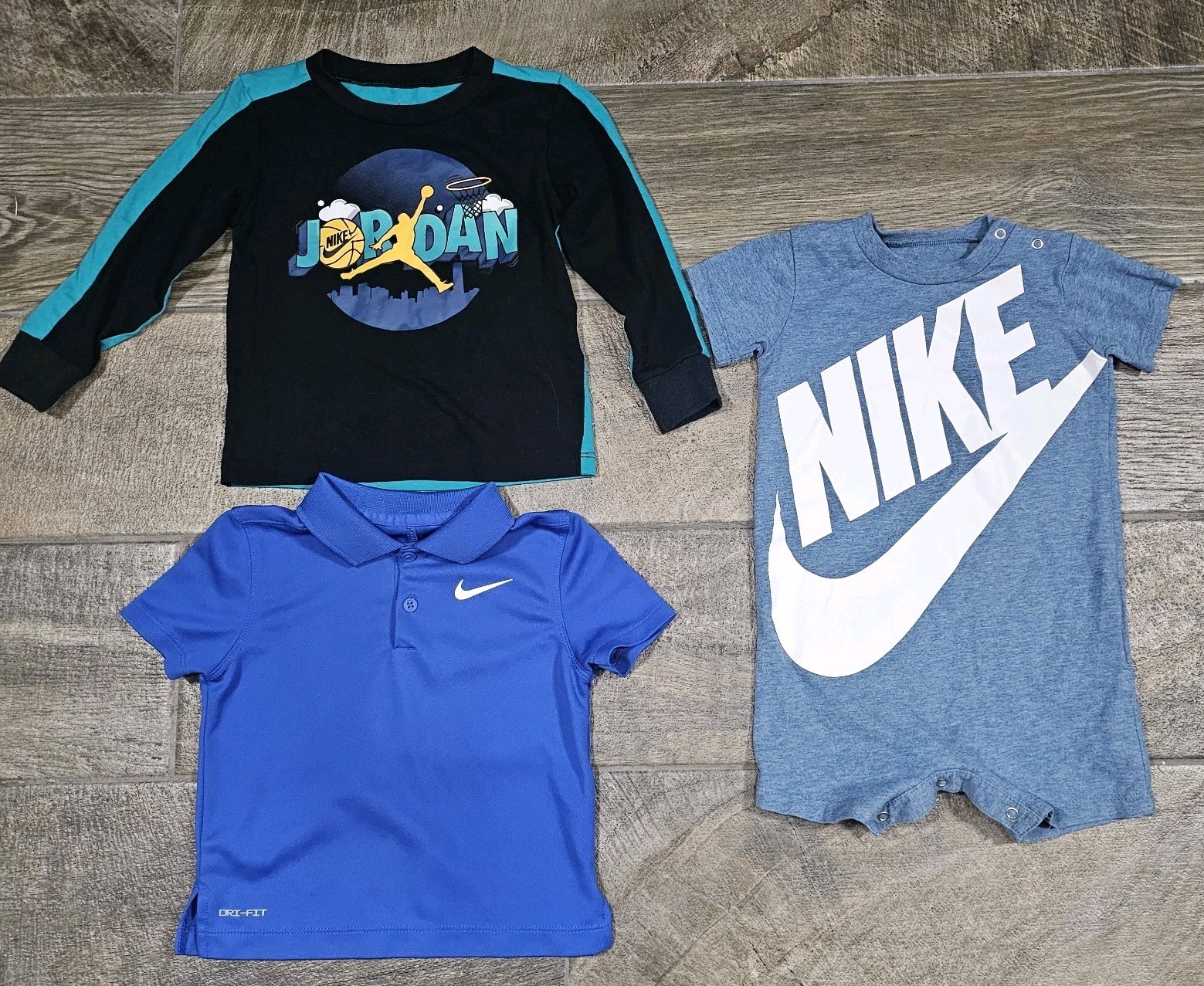 Nike Air Jordan Baby Boy Infant Shirts One Piece 18M- 24M Toddler Lot of 3