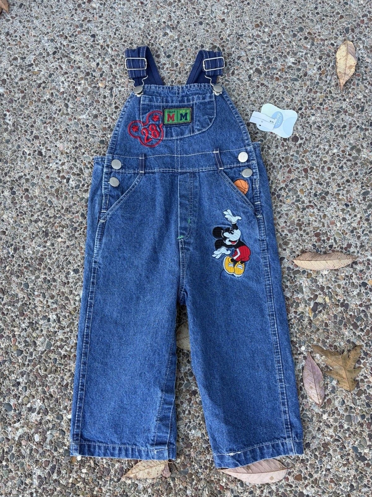 Disney Baby Mickey Mouse Boys Denim Bib Overhauls RN19109 18 Months Vintage