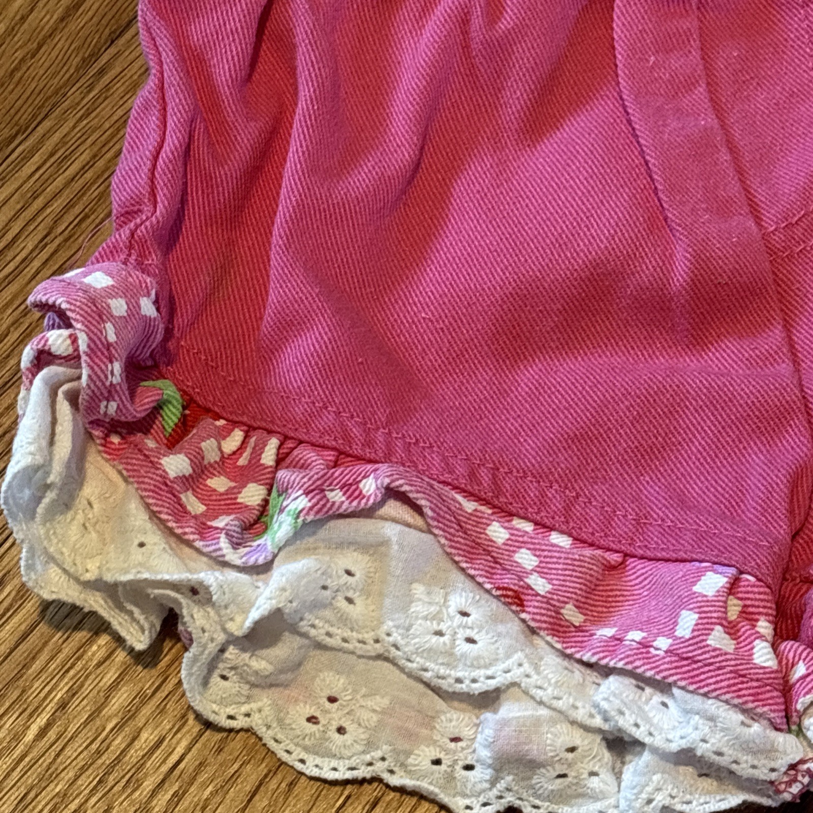 Vtg 80’s Strawberry Girl 12-24 Month Ruffle Shorts Vest Shirt Outfit Set Cotton
