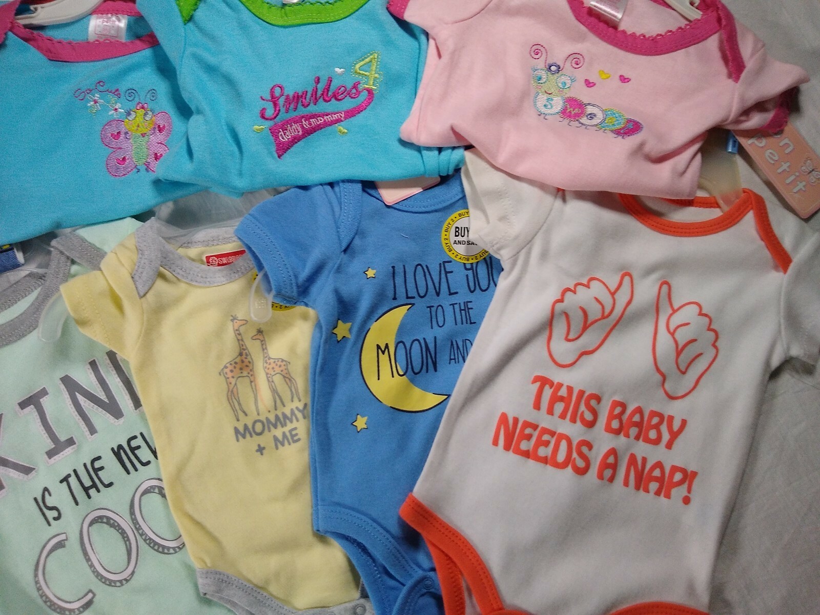 Unisex Infant Cotton outfit 1 piece Snap crotch Choice of Size & Pattern