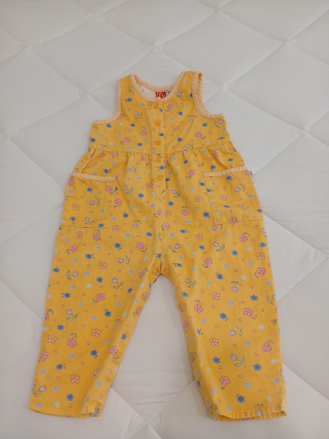 Vintage 90’s Y2K Mckids Jumper Romper Girls Outfit Size 24 Months Flowers Rare!