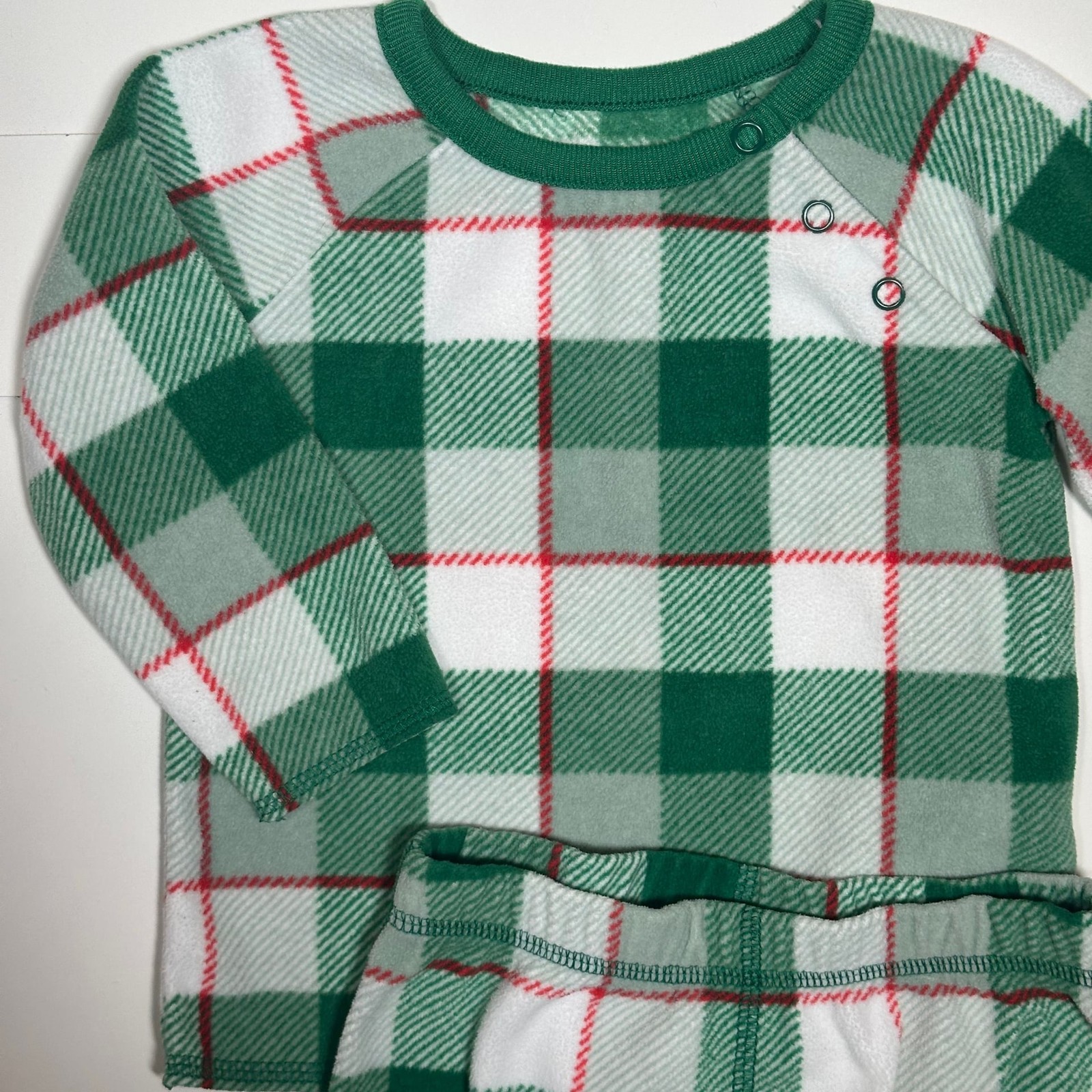 Carter’s Baby 2-Piece Green Plaid Outfit Set Size 12M