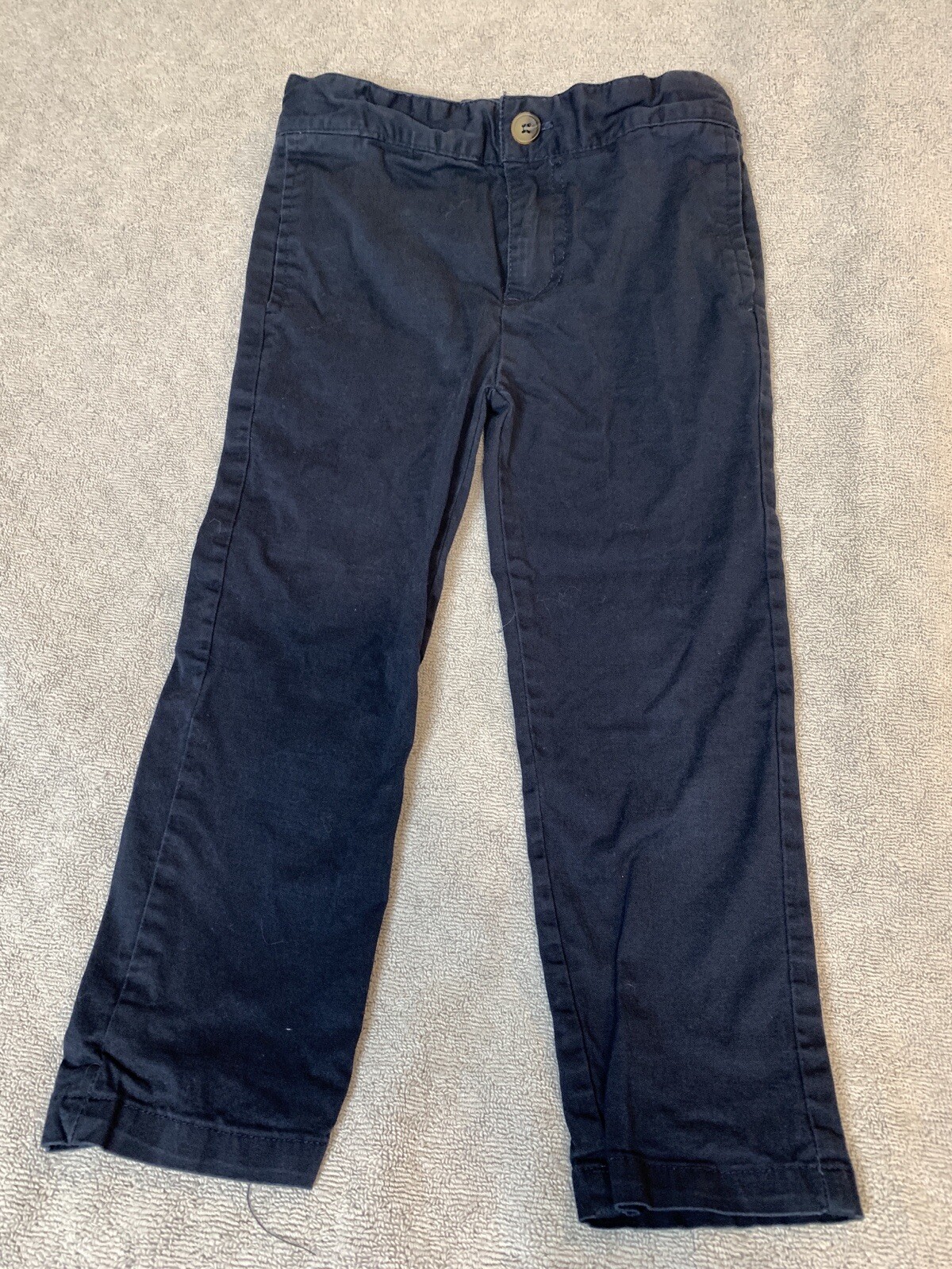 Boys 3t 3 piece set. Navy Blue Plaid Long Sleeve, Adjustable Waist Pants W/ Vest