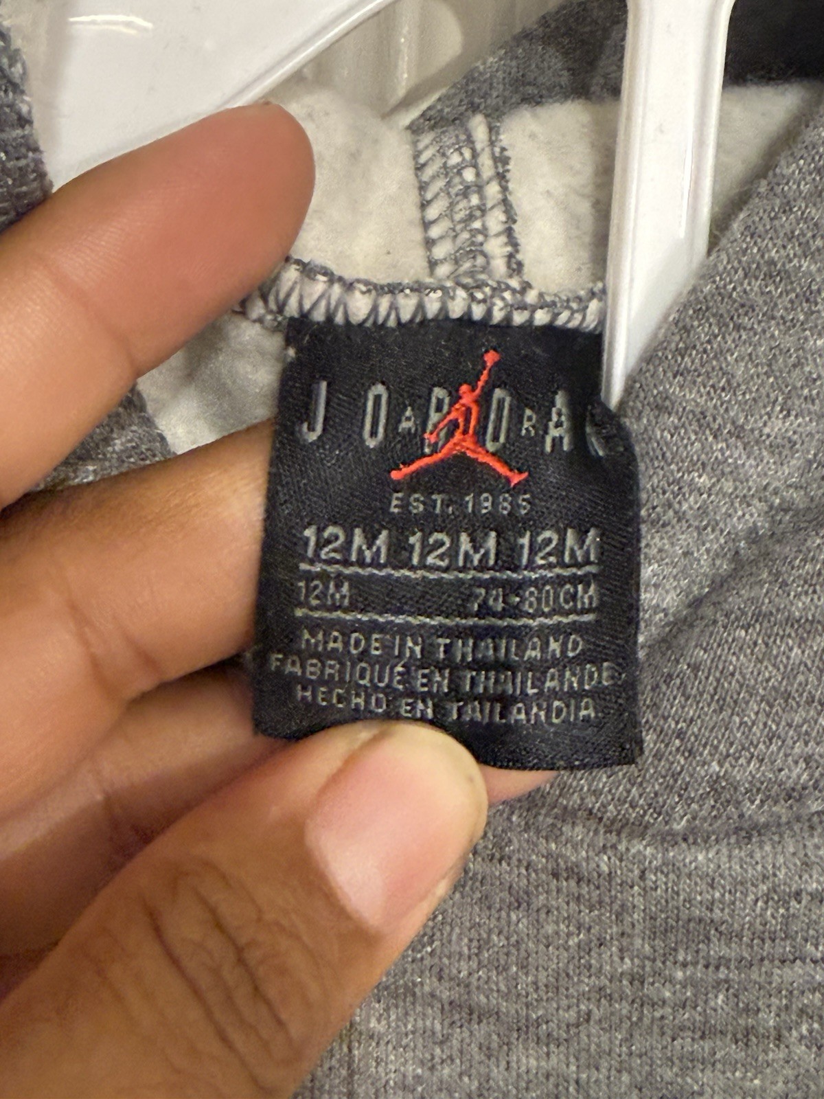 Jordan Jumpman 2pc Fleece Hoodie & Cuffed Pants Set Gray 12M