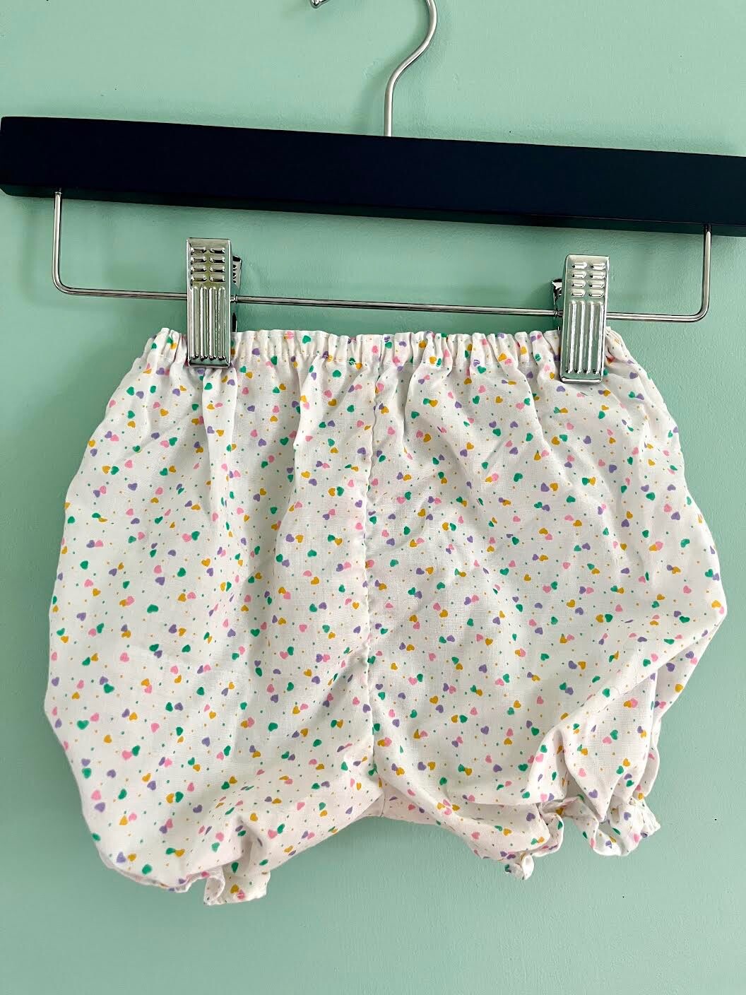 Babyfair Vintage 1980s Two-Piece Toddler Summer Playsuit Polka Dot Hearts Baby