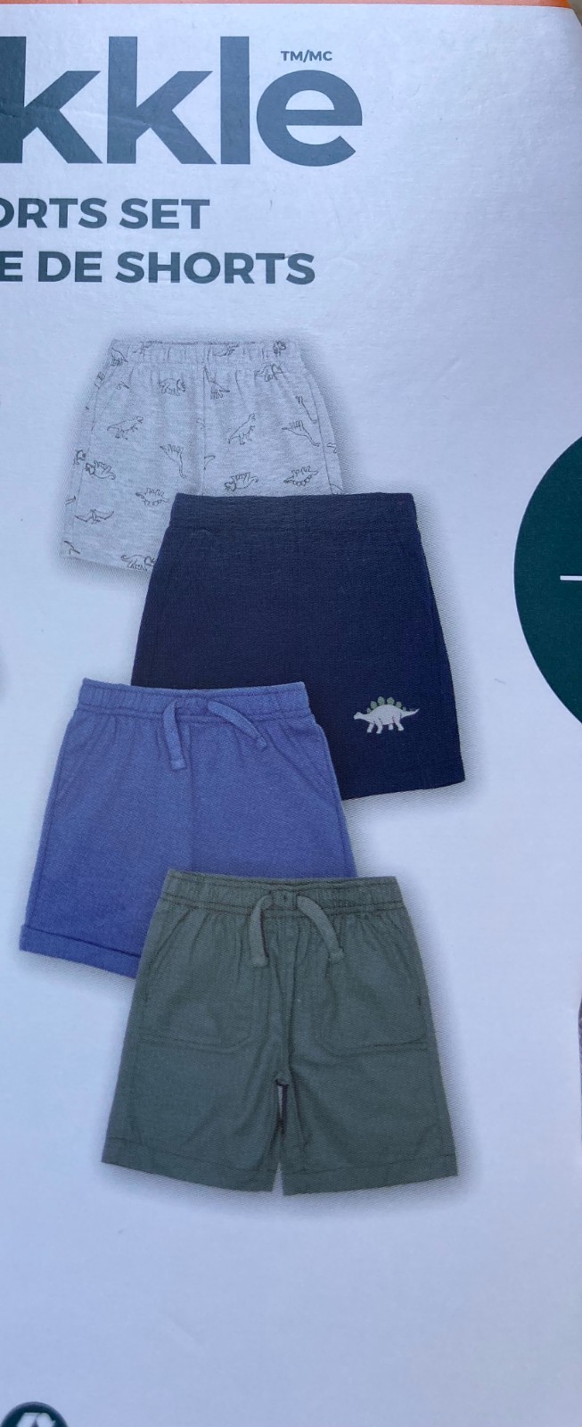 NWT Pekkle Boy’s 4-Piece Shorts set, Size: 5T, Assorted Colors