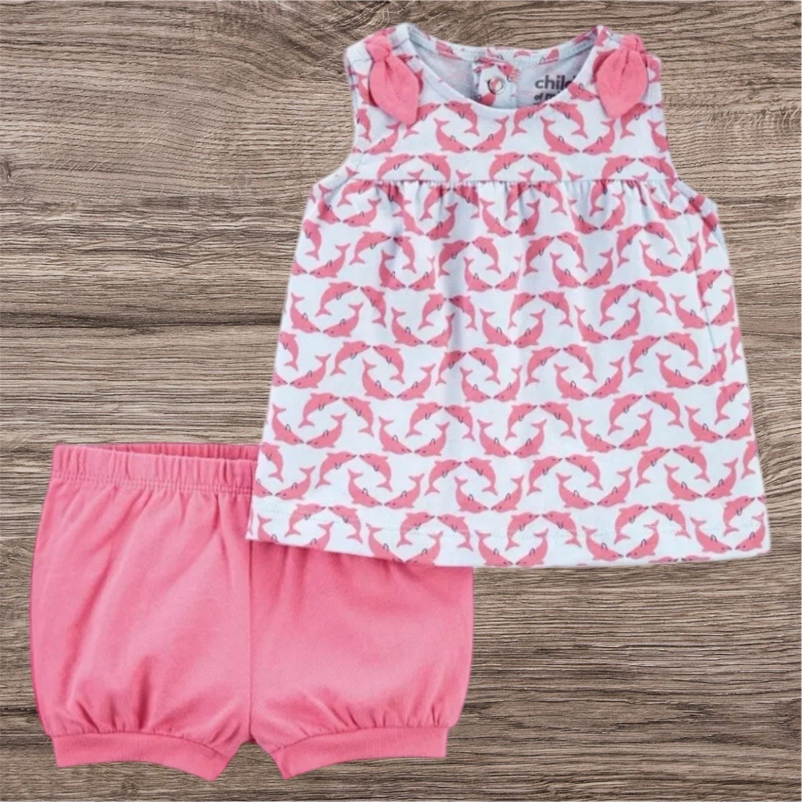 Carters Child Of Mine Baby Girl Dolphin Outfit Bloomer Set Size 6-9 Months NWT