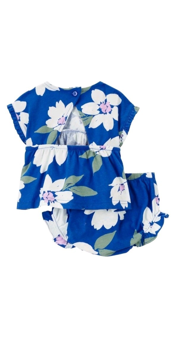 Carters Baby Girl Size 9 Months 3 Piece Floral Dress Bottoms & One-piece NEW