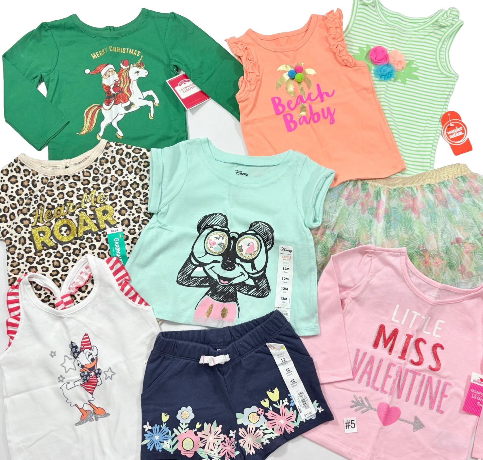 BABY GIRL CLOTHING LOT SIZE 12 MONTHS / NWT / 9 PIECES/ LOT #5