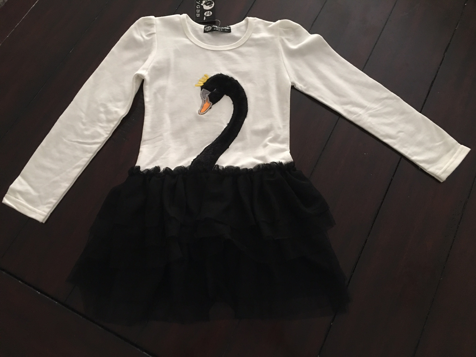 NEW! Girl’s Swan Princess Tutu Pageant Party Holiday Dress Black & White