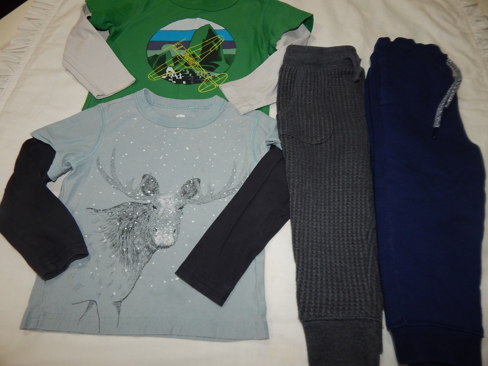 TEA COLLECTION Boys 2T Shirts and Brand Name Pants Joggers Lined Fleece 4 pc