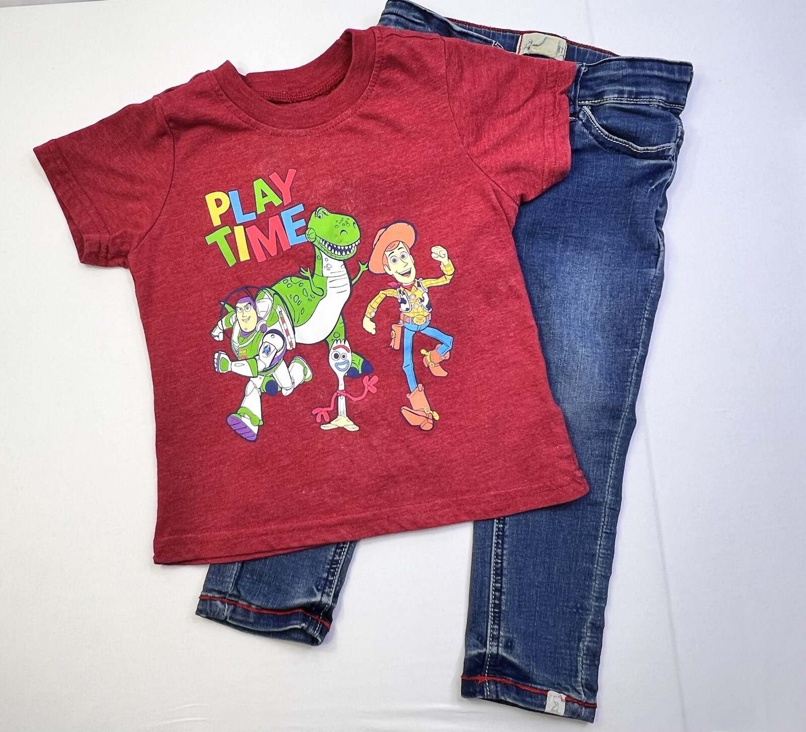 Disney•Pixar Toy Story 2T Short Sleeve Tee & 18/24M Denim Jeans Outfit