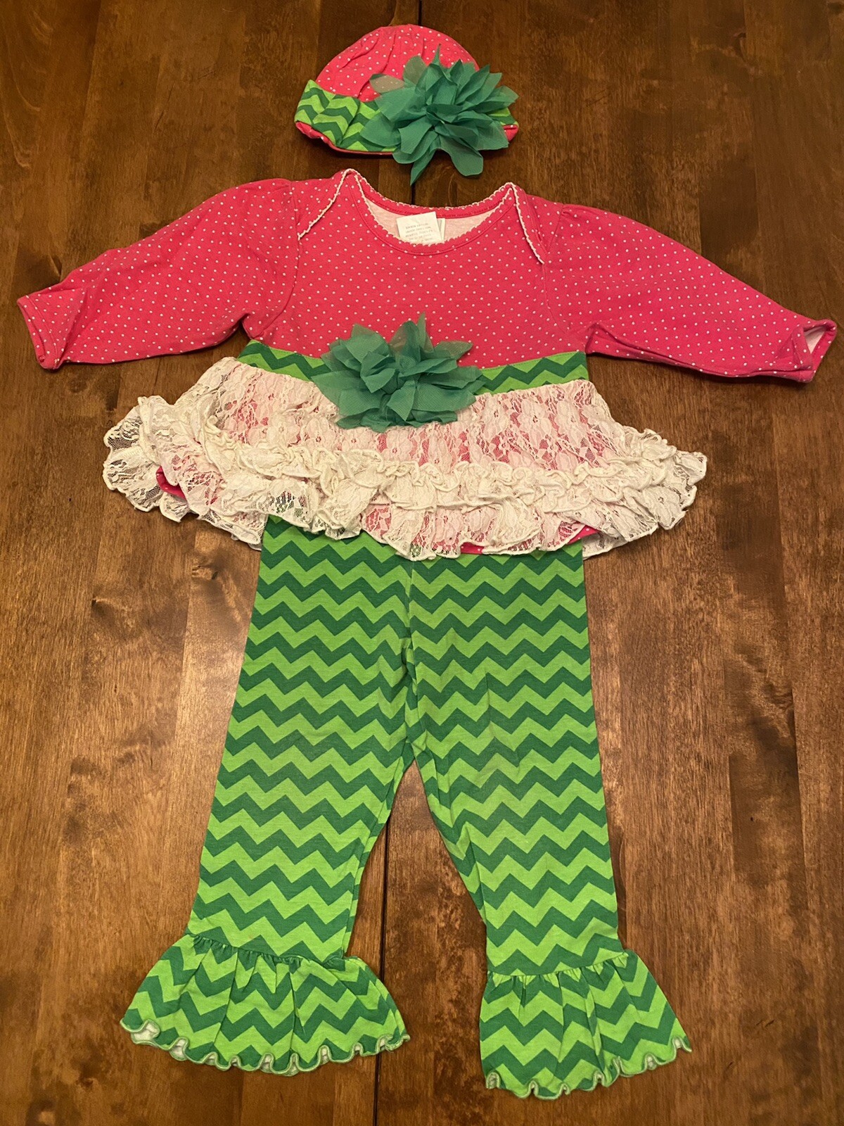 PEACHES N CREAM PINK WHITE & GREEN 18M