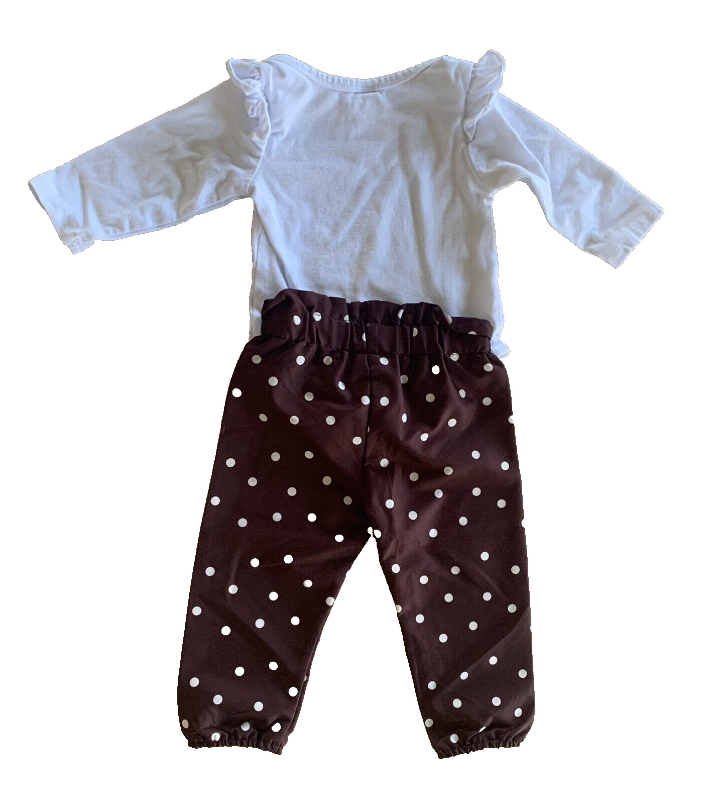 Baby Girl My First Thanksgiving Romper+Polka Dot Pant+Headband 6-9 months