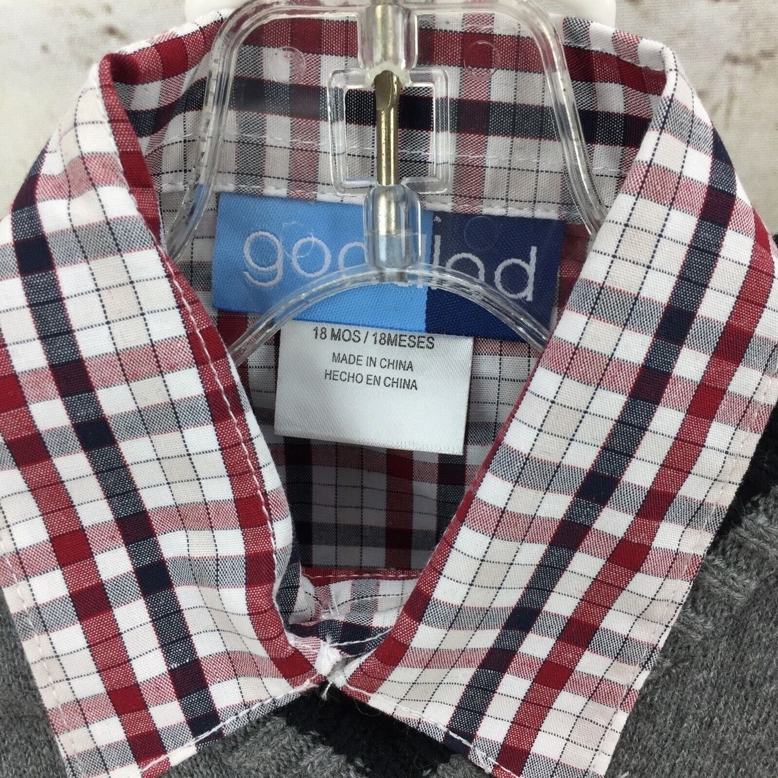 Good Lad Boys Outfit 18 M Sweater Vest Pant Toddler Black Red Gray 3 Pc