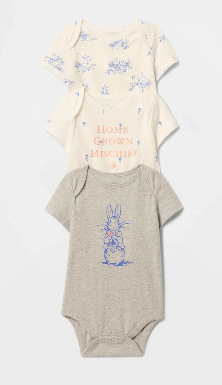 NWT Baby Gap Boys Peter Rabbit Set Shirts Bodysuits + Shorts 6 pieces 6-12m 12