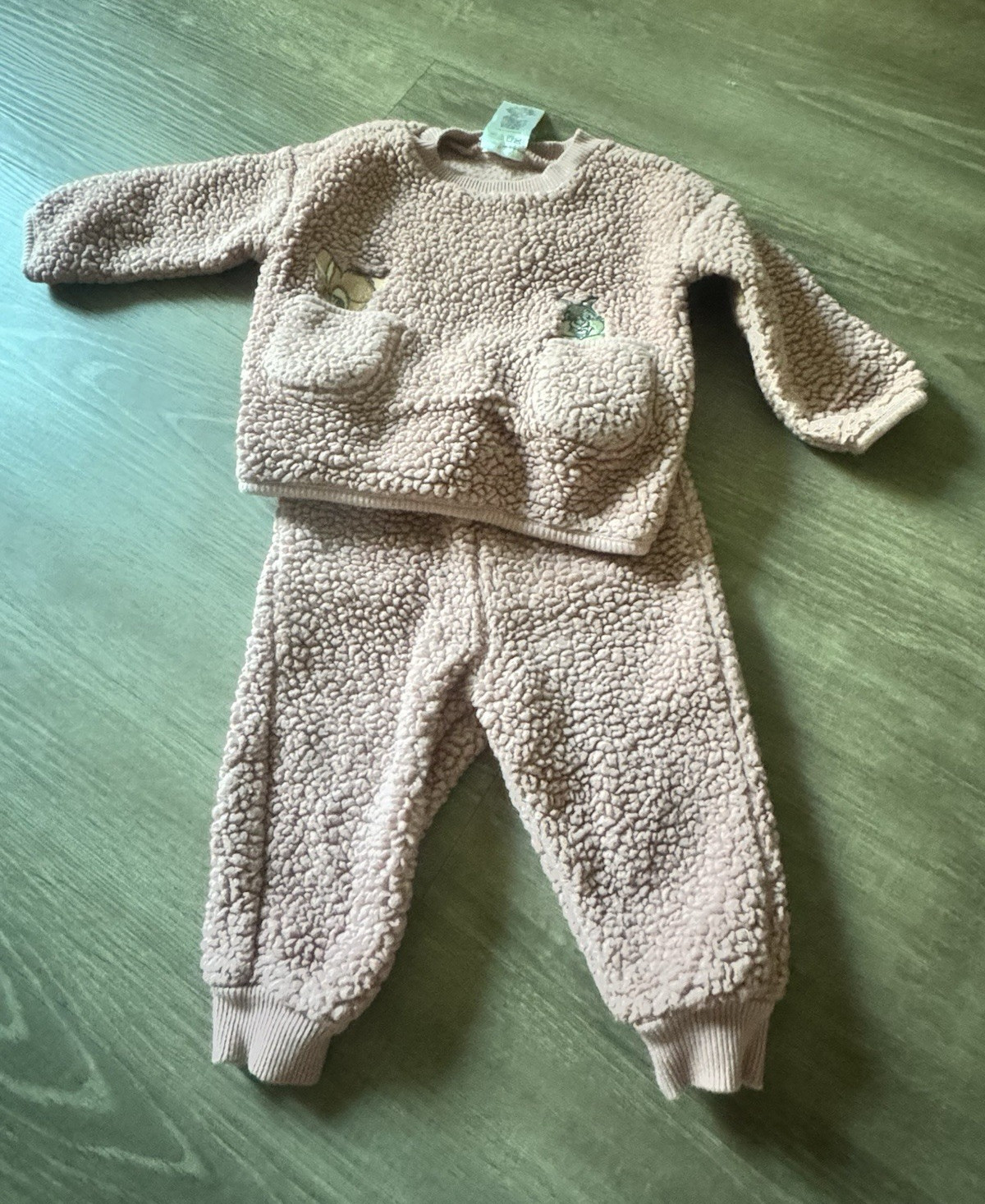 Disney Baby Bambi 2-Piece Outfit Set Pink Fleece Sweatshirt & Pants 3-6M