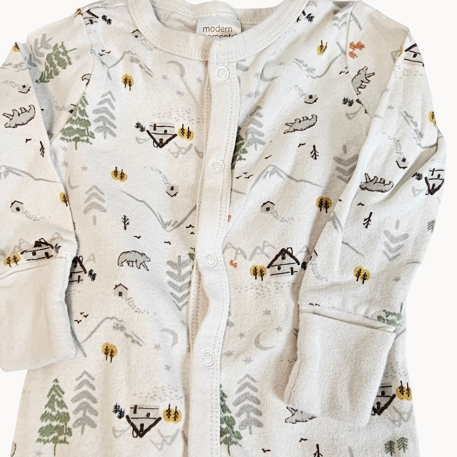 Newborn Woodland Moose Sleeper & Fleece Romper w Douglas Plush Cabin Outfit Set