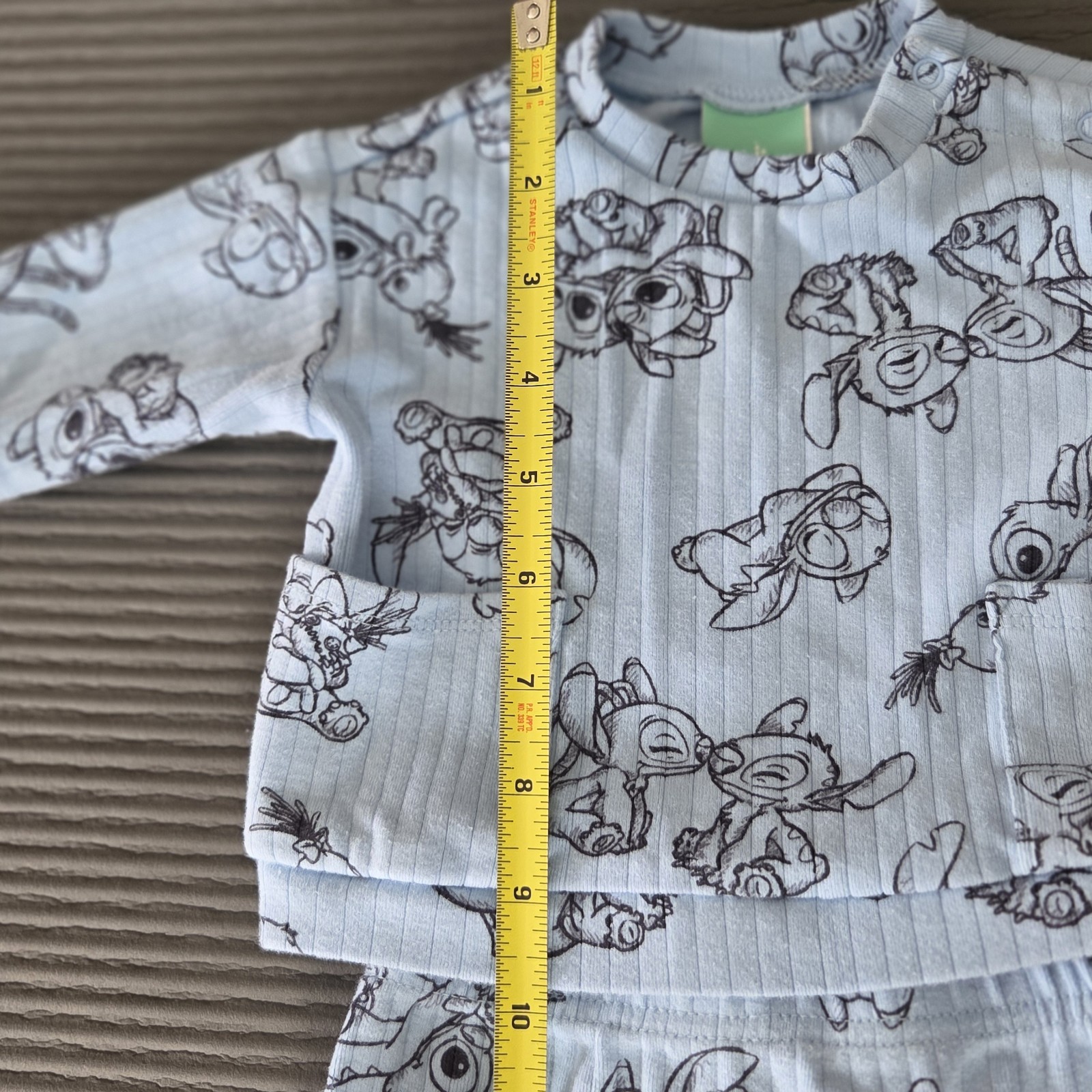 Disney Baby Lilo & Stitch 2 Piece Outfit Set Blue 0-3M Long Sleeve Shirt Pants