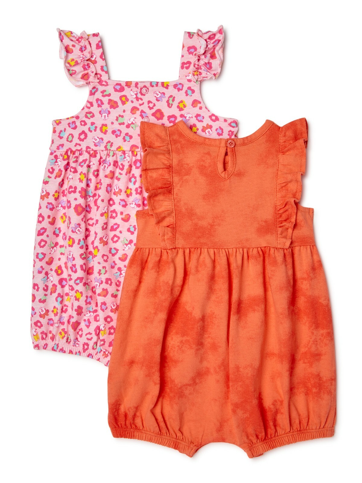 Disney Baby – Girls Minnie Mouse 2 Pack Romper Set – 0-3M,3-6M,6-9M,12M,18M,24M