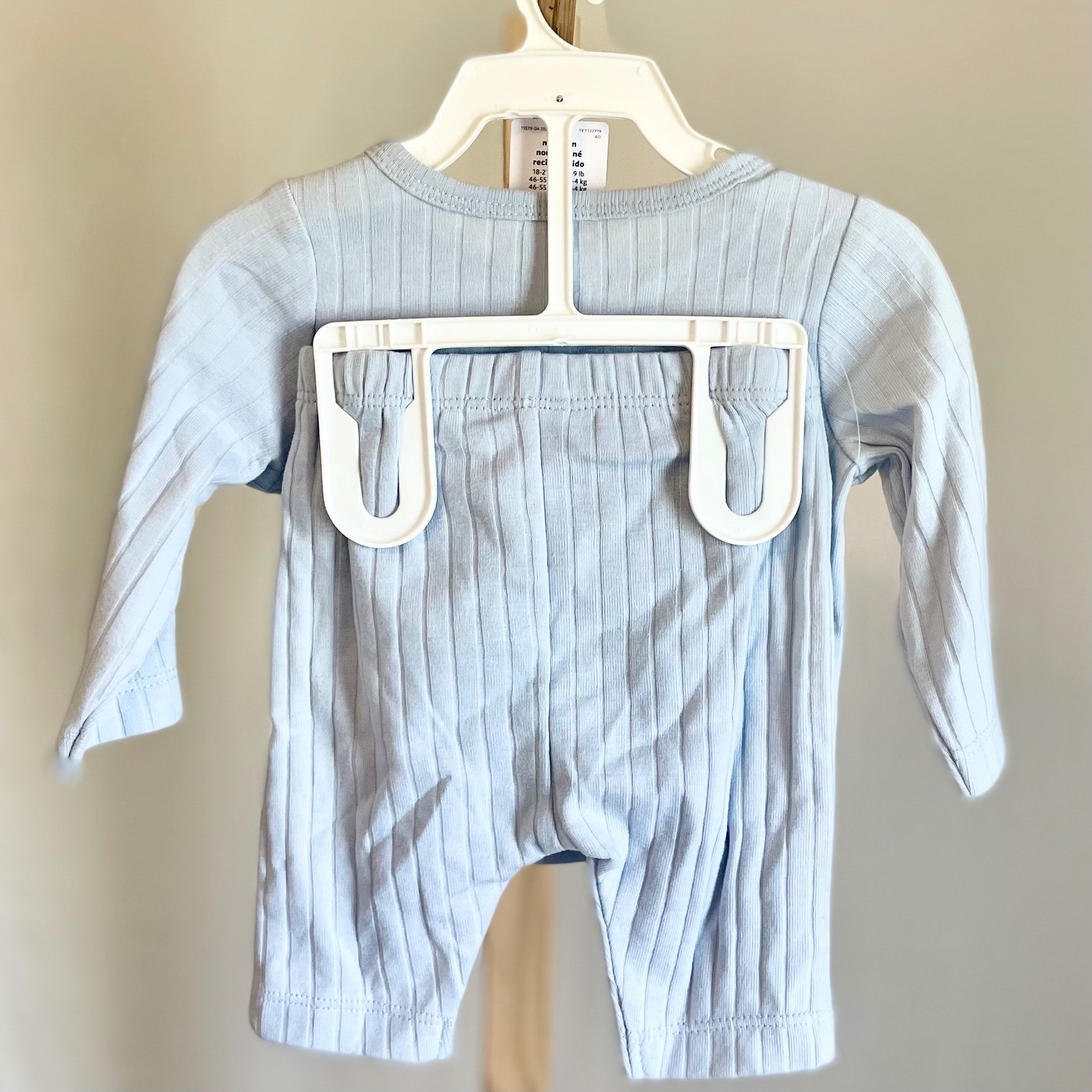 Carters Just One You Newborn Light Blue Ribbed Bunny Pocket 2pc Set NWT