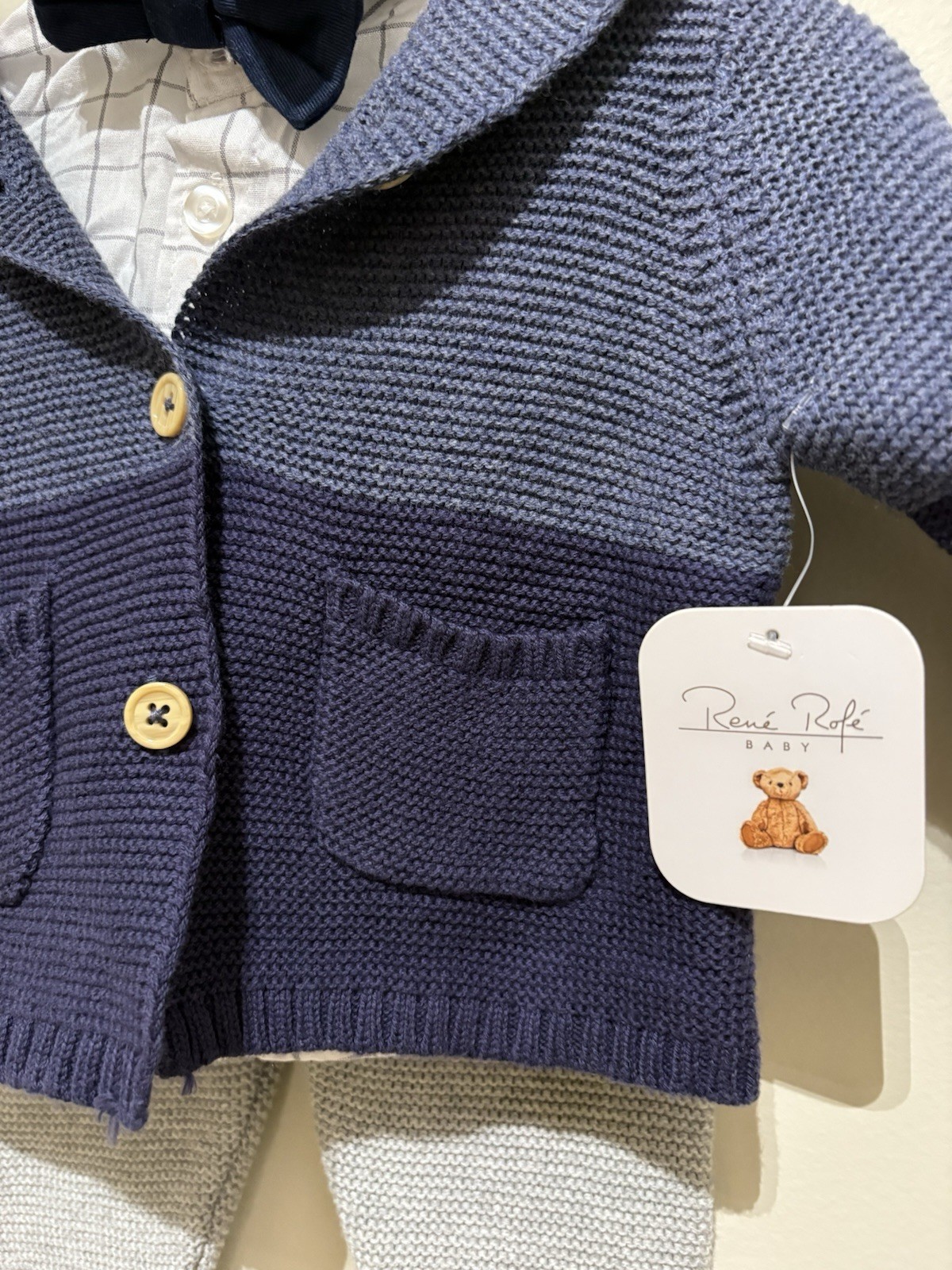 Infant Boy Rene Rofe Baby 3 Piece Set Size 0-3 Months. Cardigan W Little Lad NWT