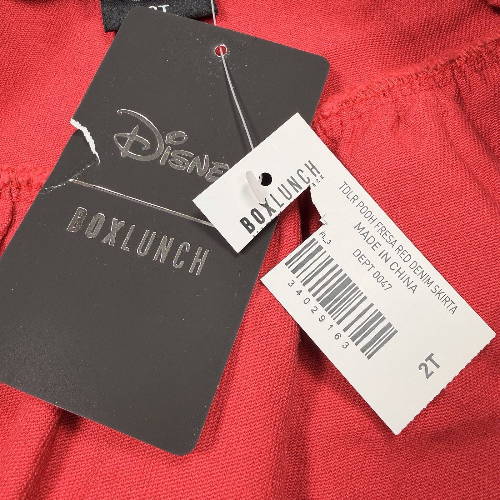 Disney BoxLunch Winnie The Pooh Strawberry Denim Overall Red Dress 2T Toddler
