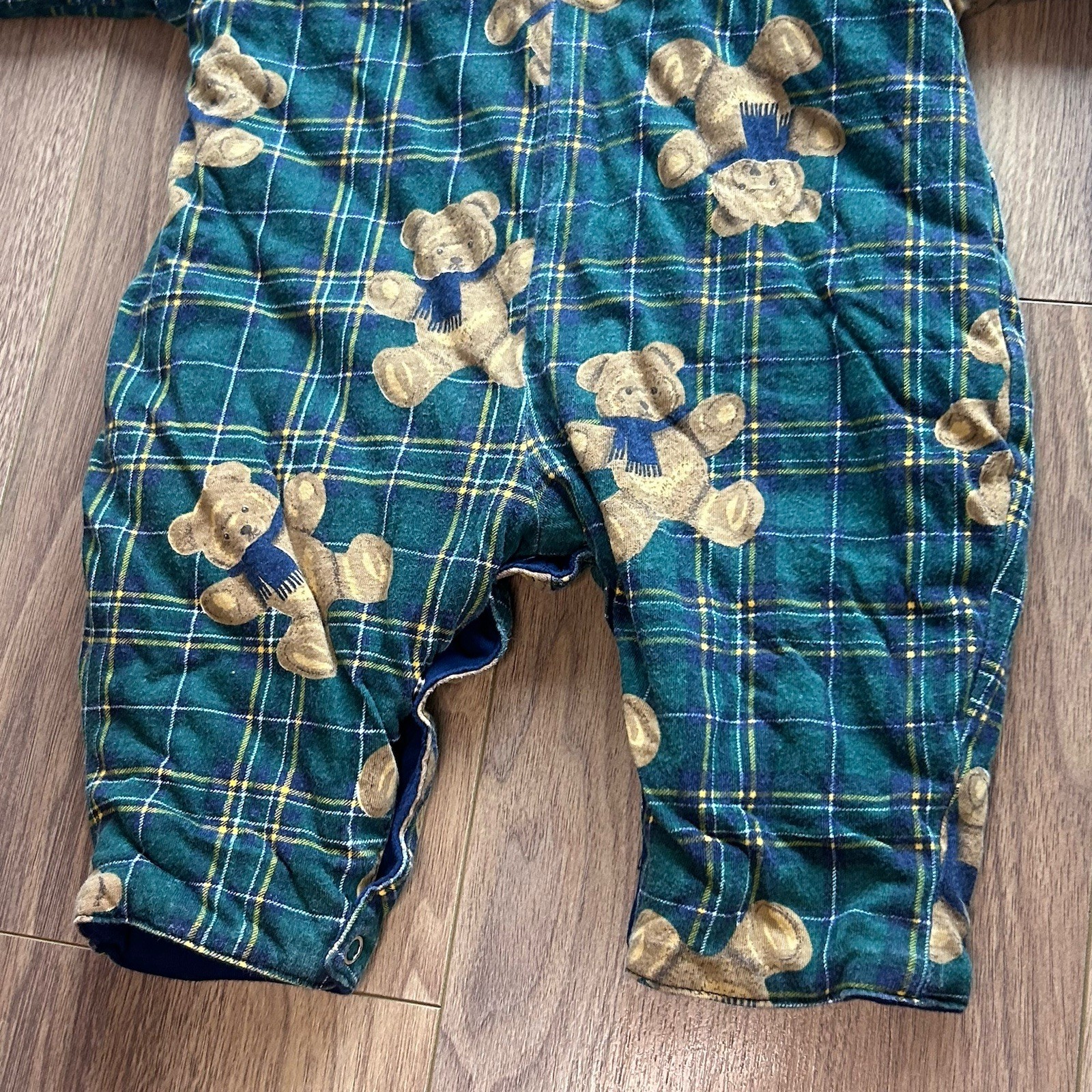 Vintage Mayfair Kids Holiday Bear Romper One Piece Cute 90s Size 6-9 Months