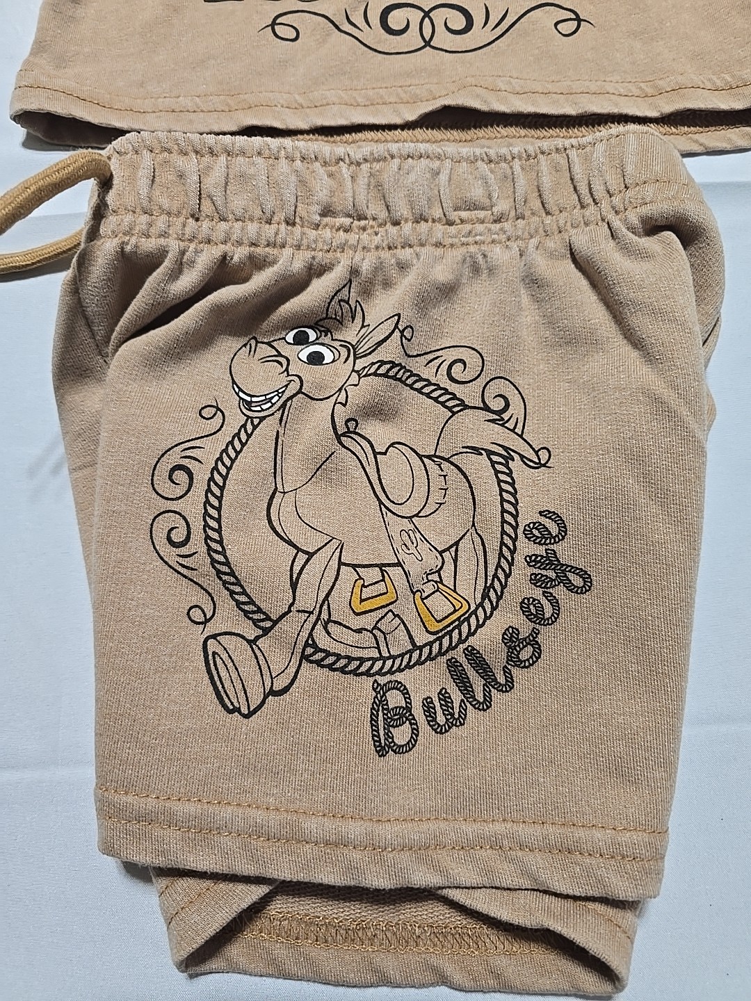 New Disney Toy Story Woody Baby Boys 12 Months Brown Cowboy Cotton Short Set
