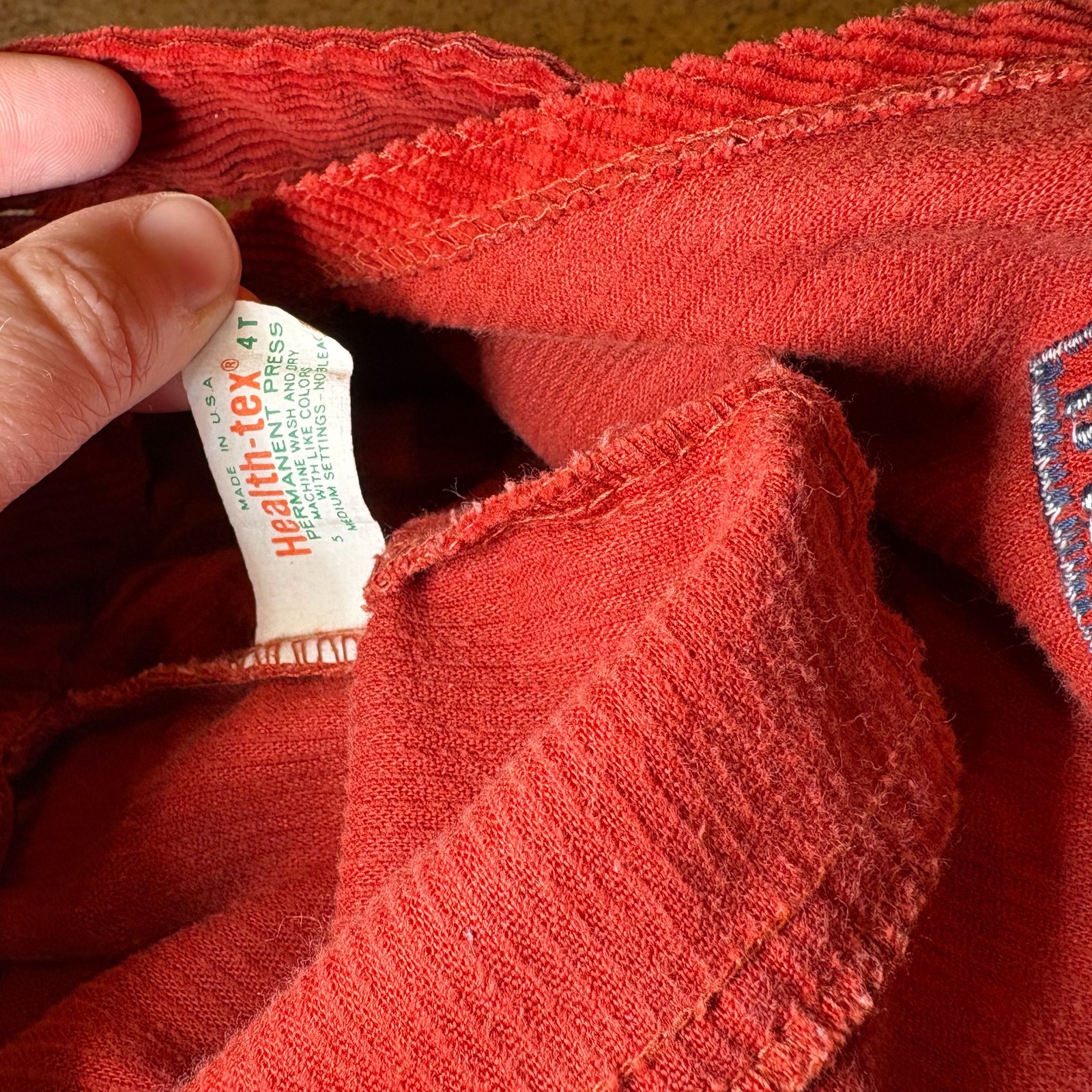 Health-Tex 4T Red Corduroy 3 piece outfit Jungle Habitat Elephant & monkey VTG