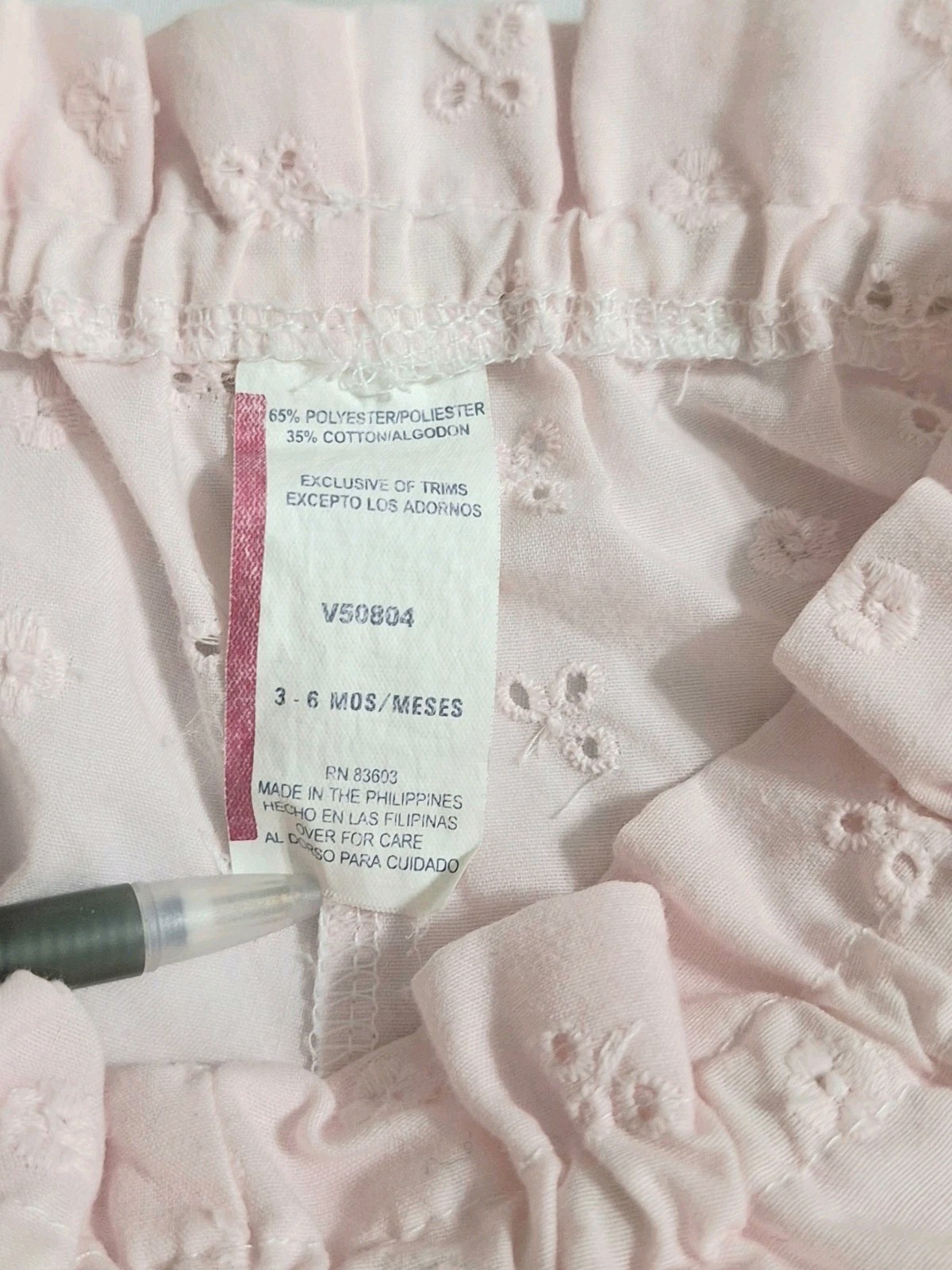 Vtg Baby Girl Set 3 6 Months Little Bitty Pink Eyelet Rosettes Bloomers Circle
