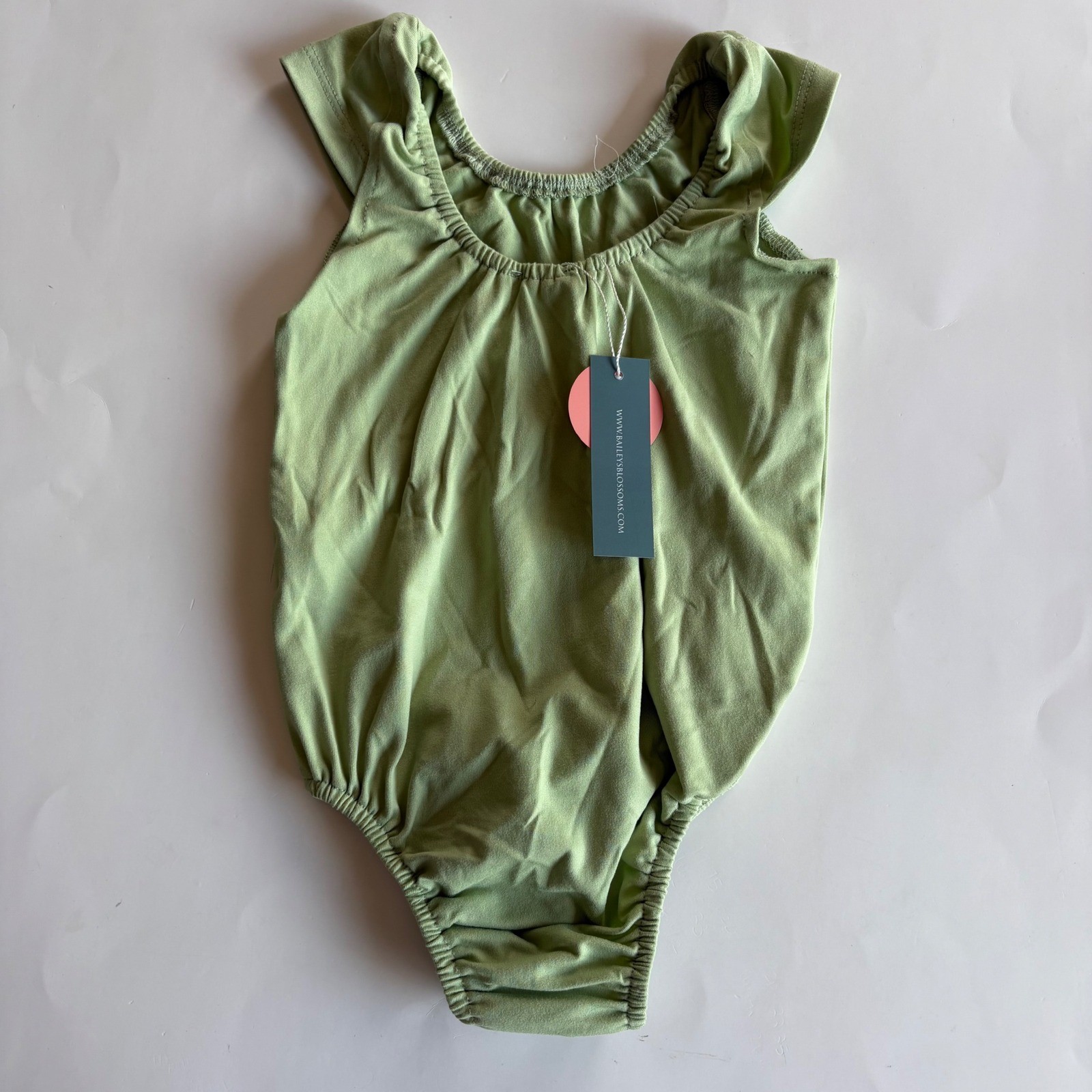 Baileys Blossoms Toddler Girls 2T Lemon Pinafore Skirt and Green Leotard Set NWT