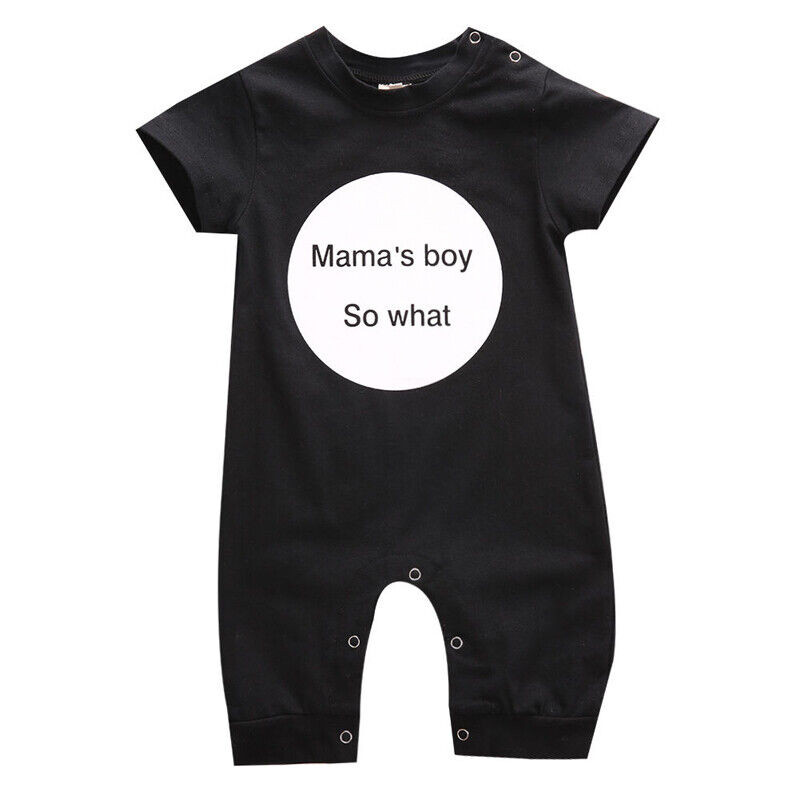 Infant Baby Boys Girls Short Sleeve Mother’s Day Prints Romper Newborn Bodysuits