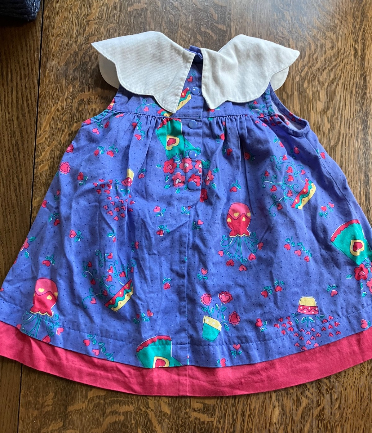 Rainbow tag Vtg Gymboree 1996 Valentine Garden swing dress sailor 2T