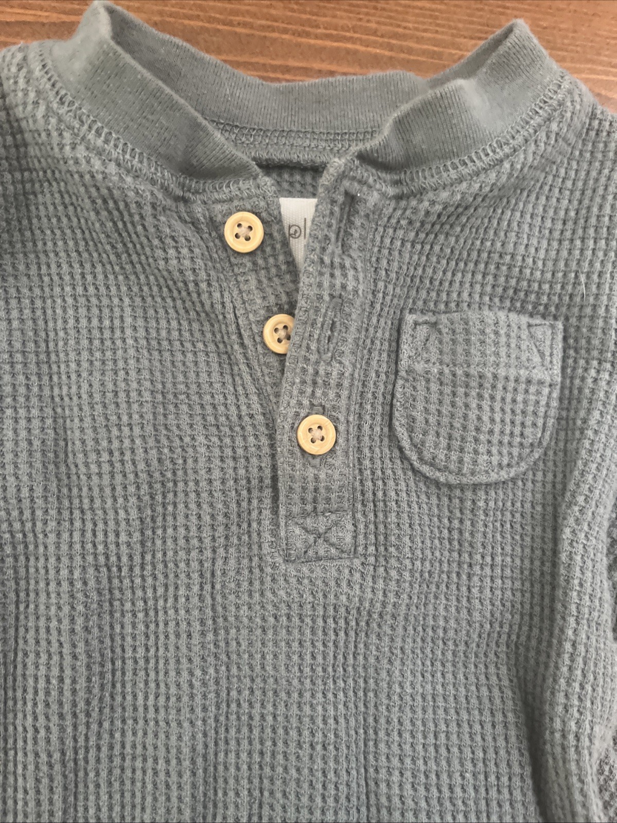 LITTLE PLANET BY CARTERS 9M Waffle Long Sleeve Pant Set