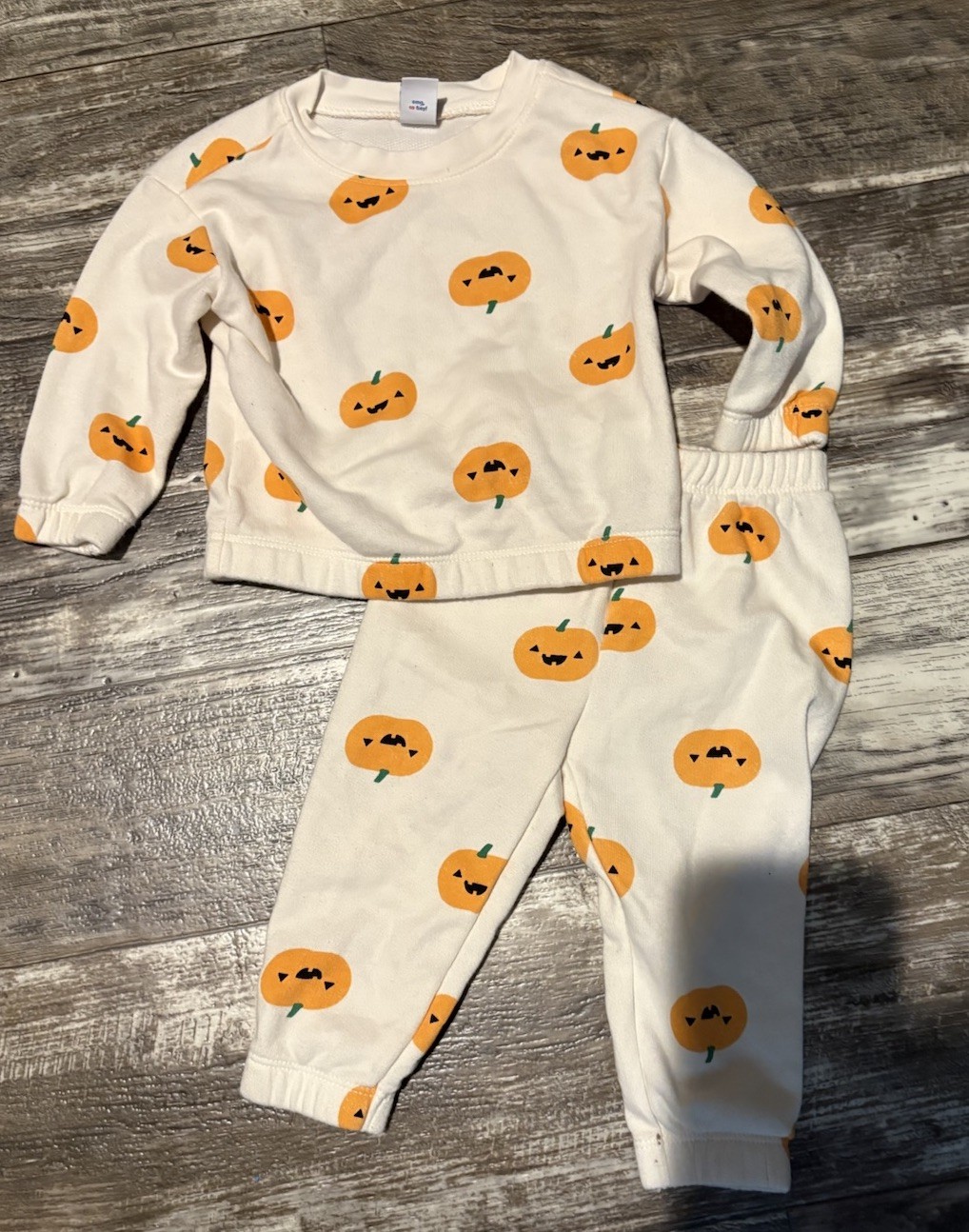 Old Navy Baby Infant Size 6-12 Months Halloween Pumpkin Outfit Set