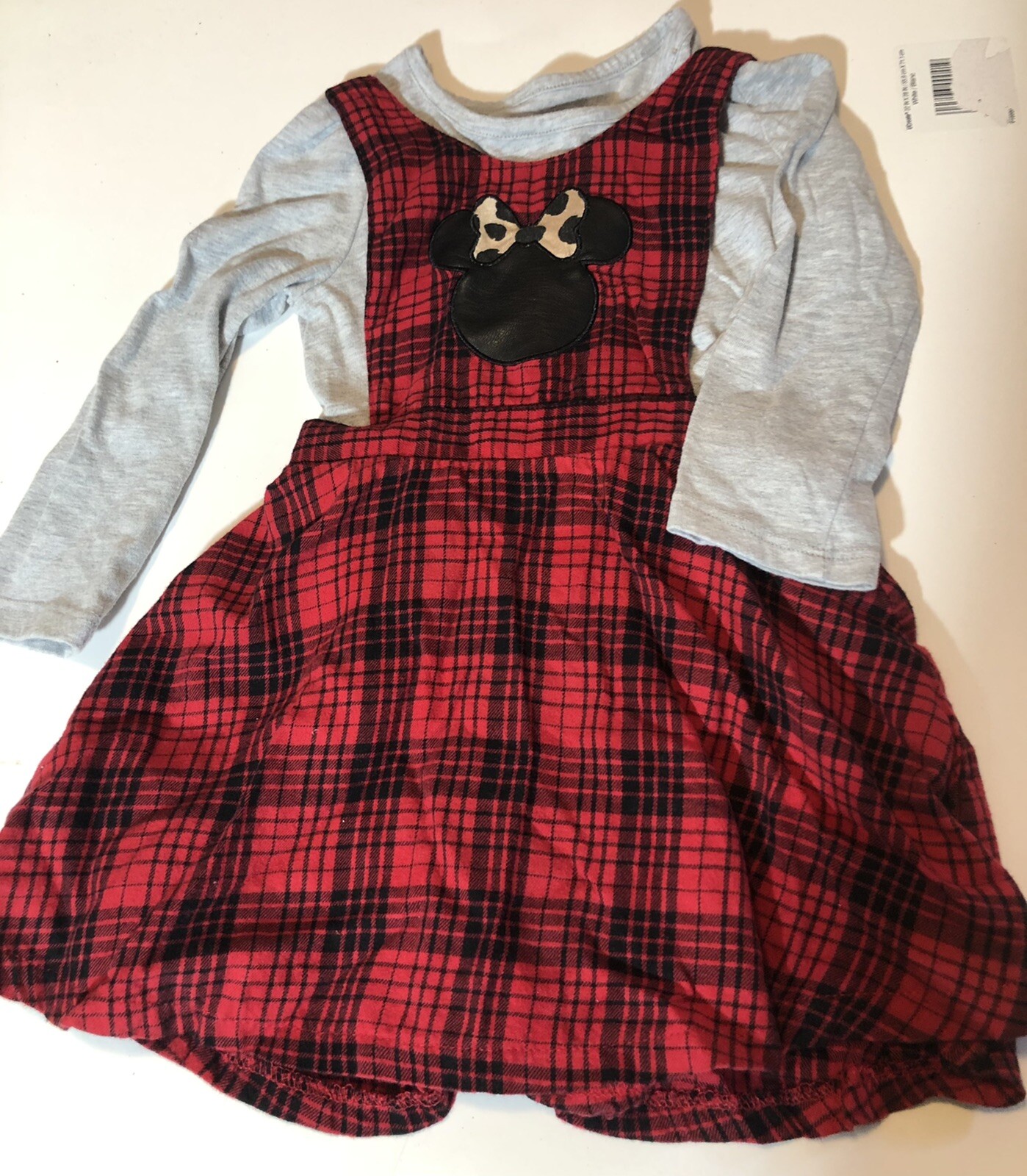 Toddler Girl 2T Disney Minnie Outfit Back Elastic Jumper And Long Sleeve Shirt