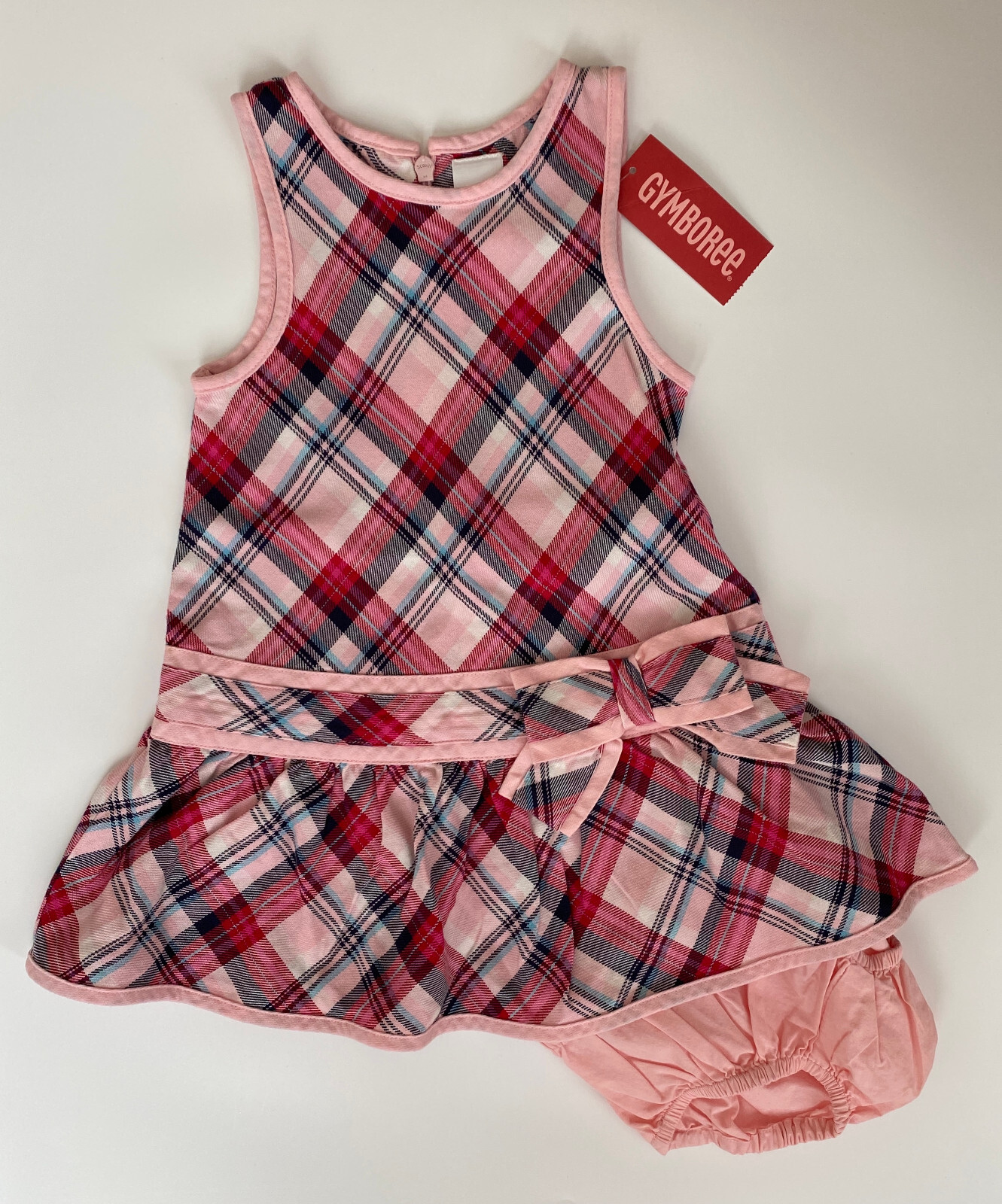 Gymboree Girl Pink Plaid Dress Outfit Set with Shoes – Size 12-18 mos