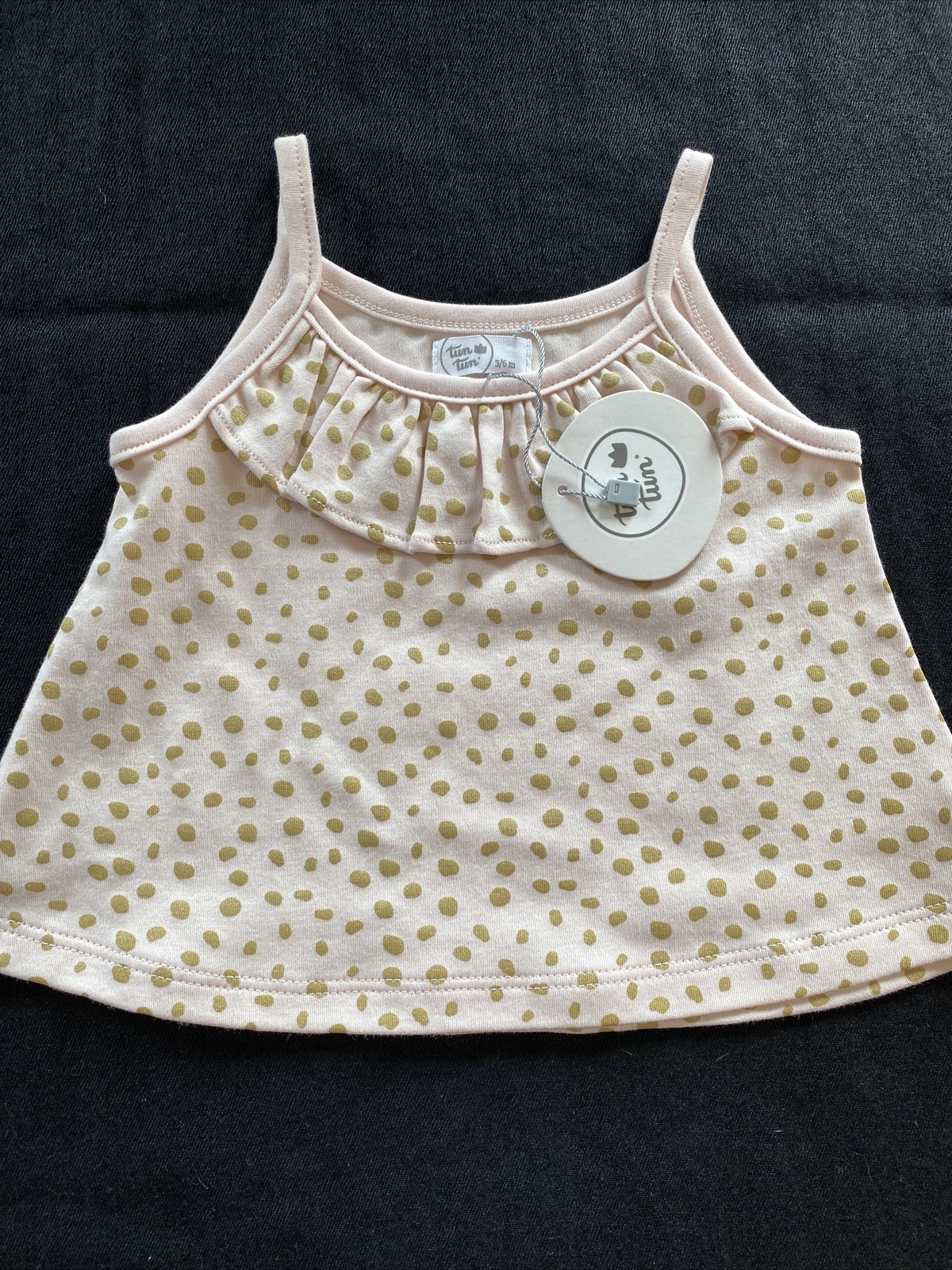 Tun Tun (Peru)NWT Blush/Gold Pima Cotton Top & Diaper Cover-3-6Mos